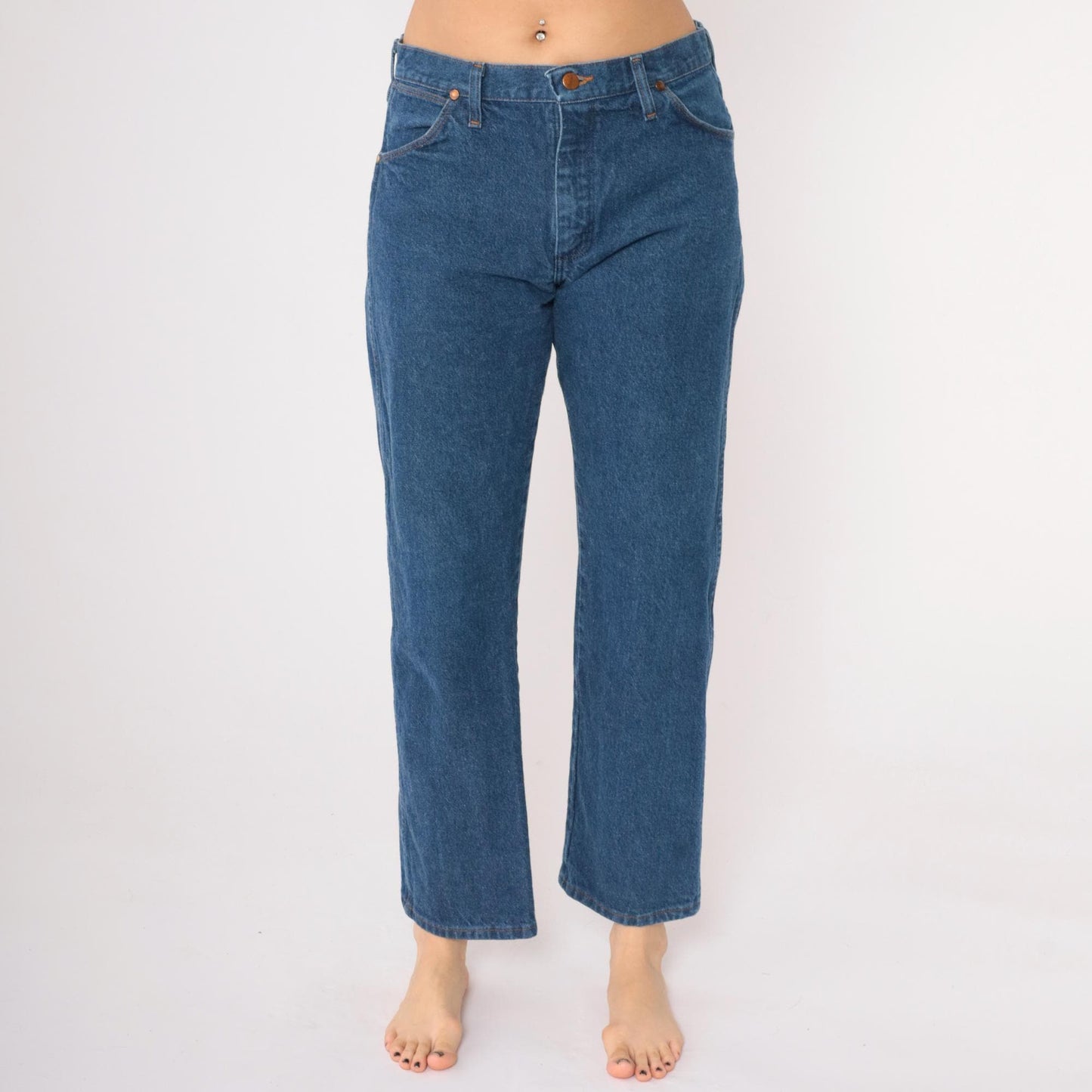 90s Wrangler Men's Jeans High Rise Straight Leg Blue Denim 32x30