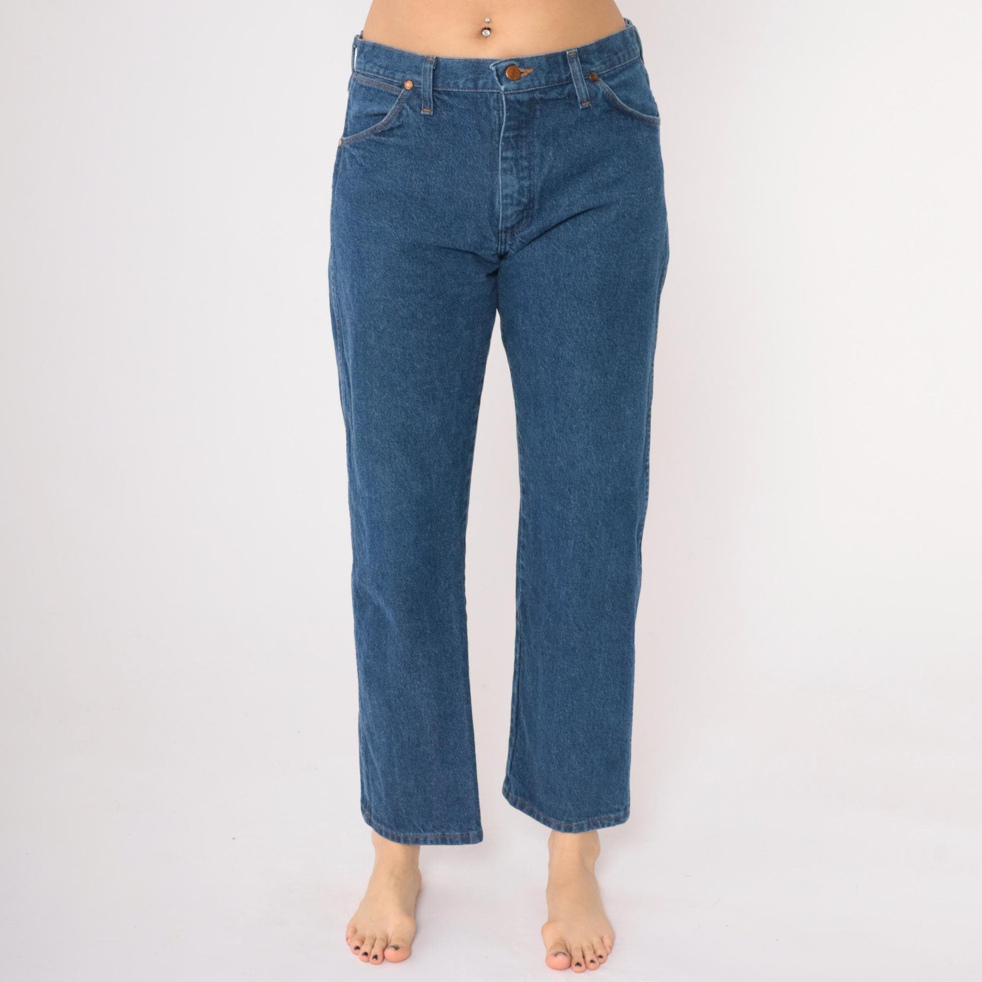 90s Wrangler Men's Jeans High Rise Straight Leg Blue Denim 32x30
