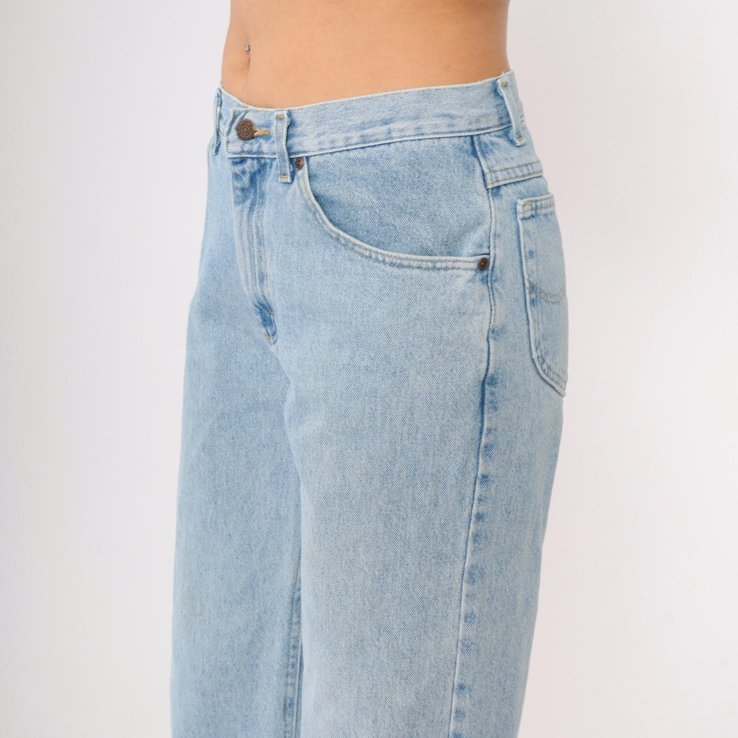 90s Lee High Waist Straight Leg Mom Jeans Blue Denim Medium