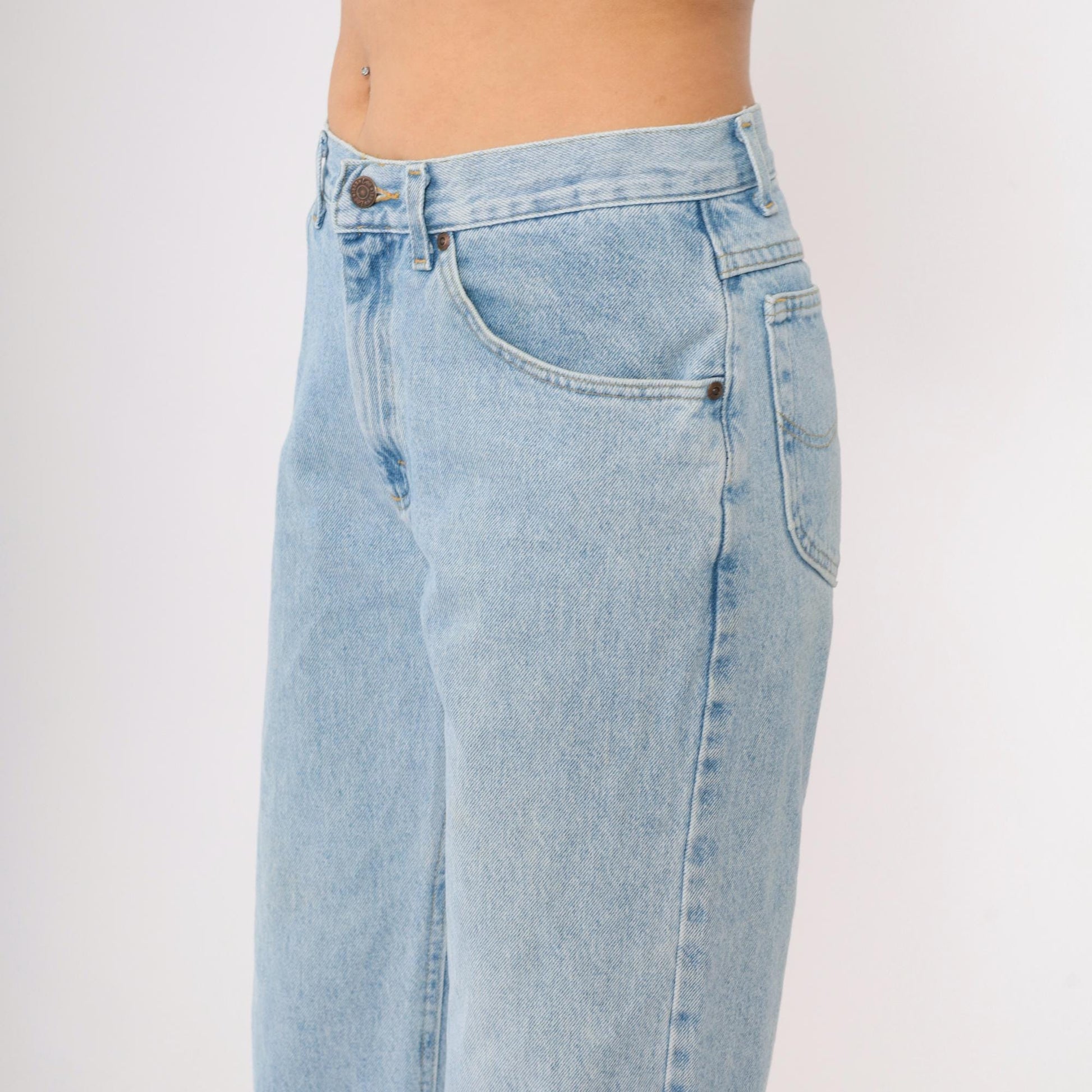 90s Lee High Waist Straight Leg Mom Jeans Blue Denim Medium