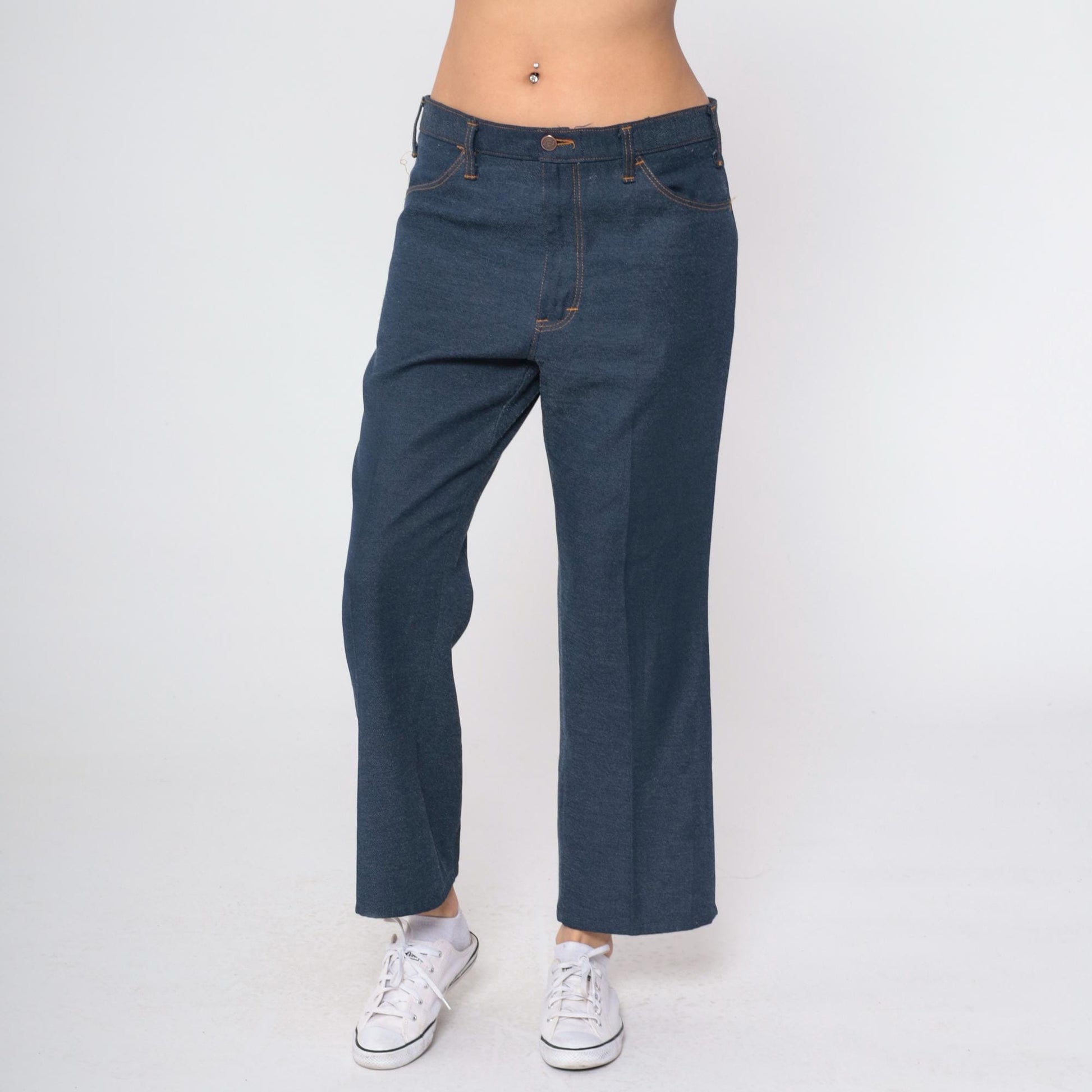80s Dickies Branders Dark Wash High-Waisted Bootcut Jeans 36x32