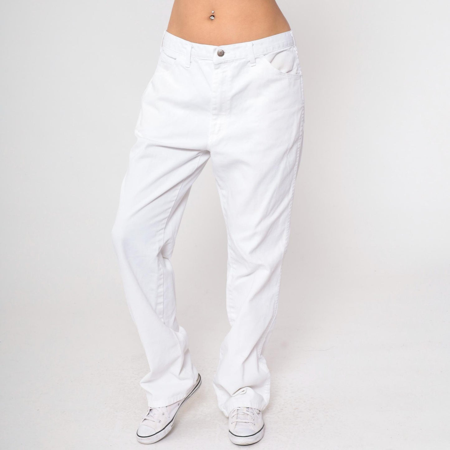 Dickies White Denim Jeans High Rise Straight Leg Y2K Workwear 35x34