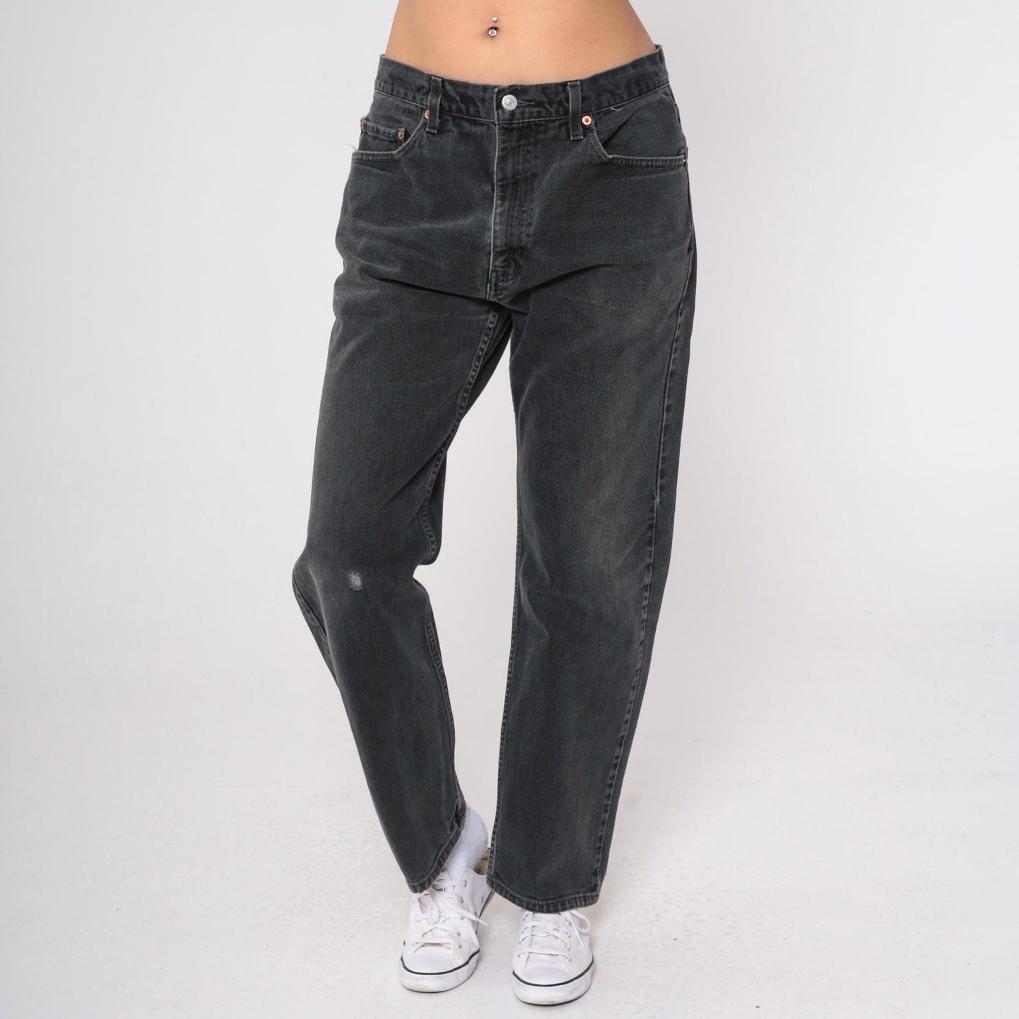 90s Levi's 505 Black Denim Jeans High Rise Straight Leg 34x30