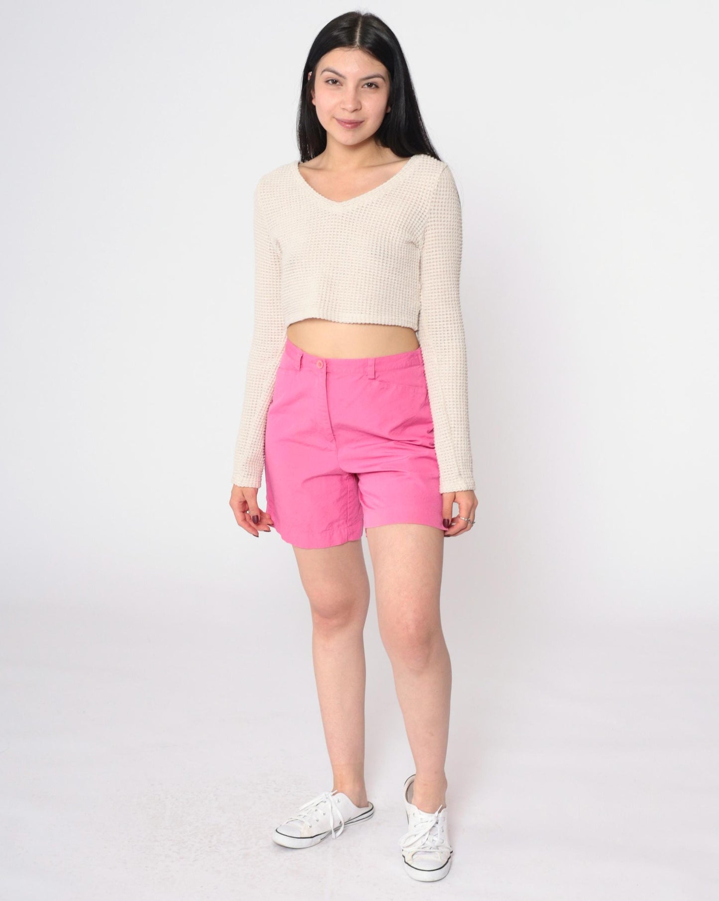 Y2K Liz Claiborne Hot Pink High-Waisted Cotton Shorts Petite 4