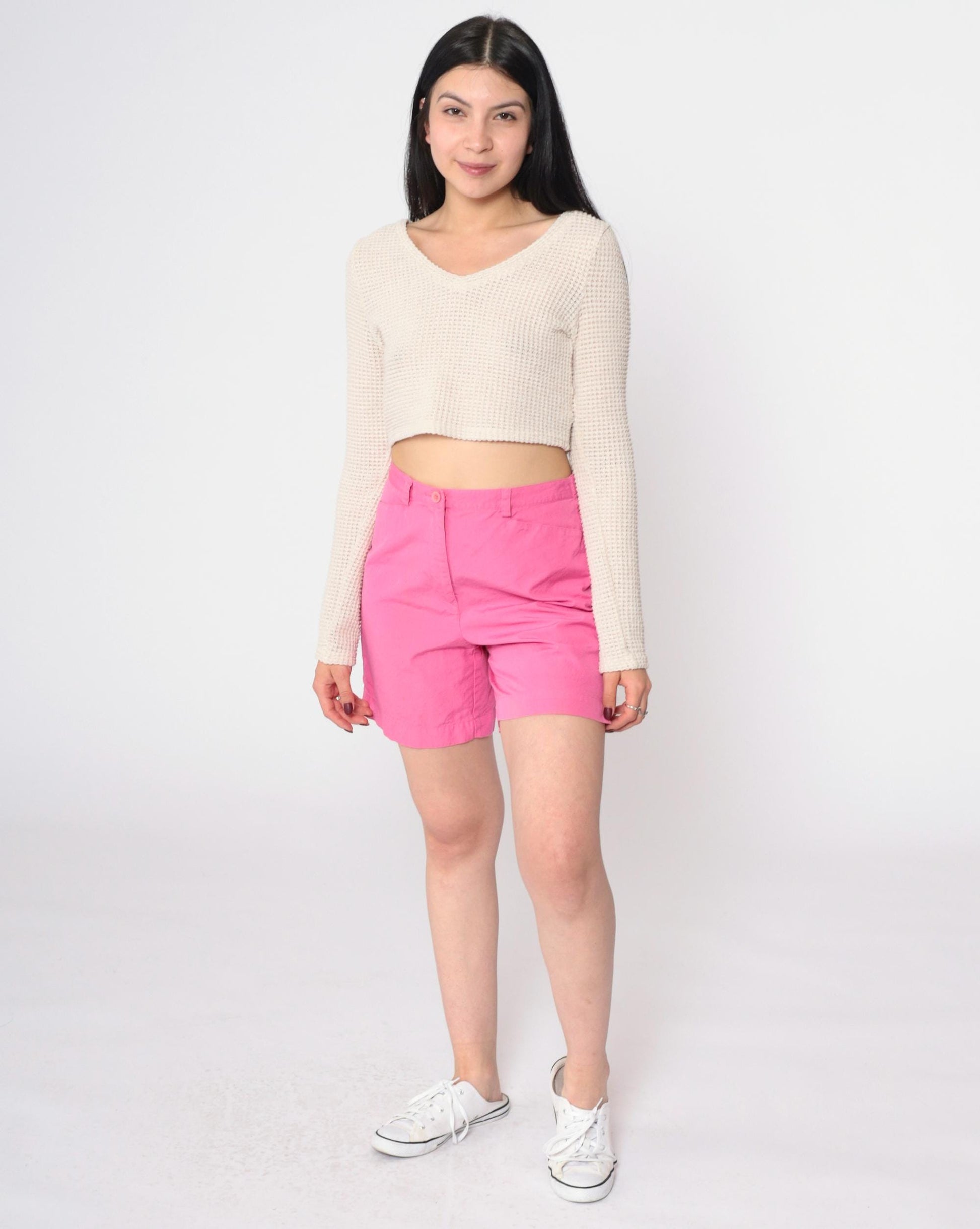 Y2K Liz Claiborne Hot Pink High-Waisted Cotton Shorts Petite 4