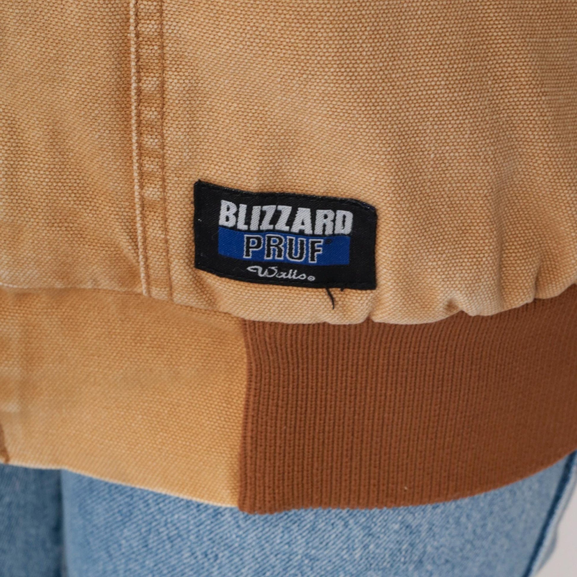 Y2K Walls Blizzard Pruf Hooded Work Jacket Tan Cargo Utility Large