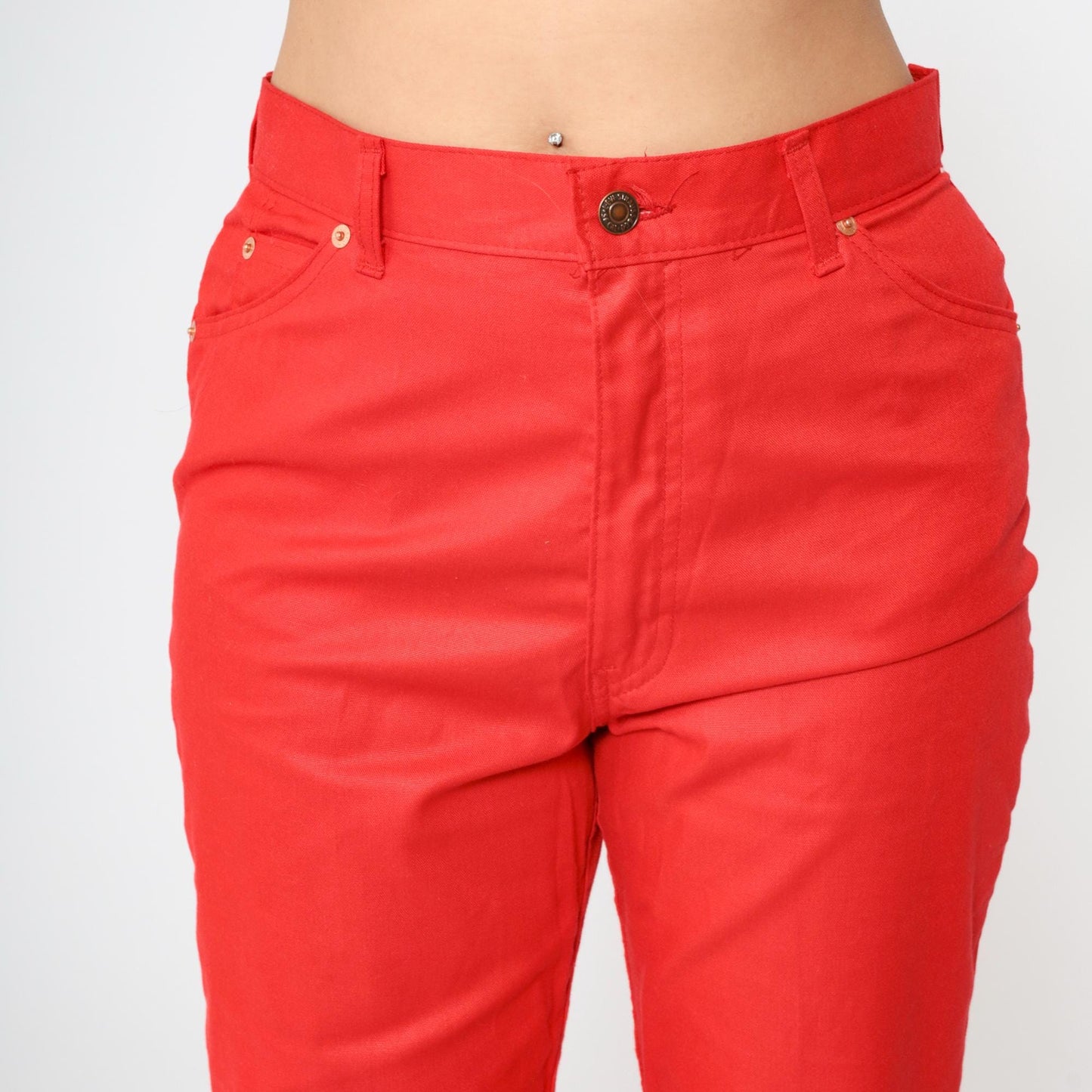 80s Levi's Red High-Waist Straight Leg Trousers Medium