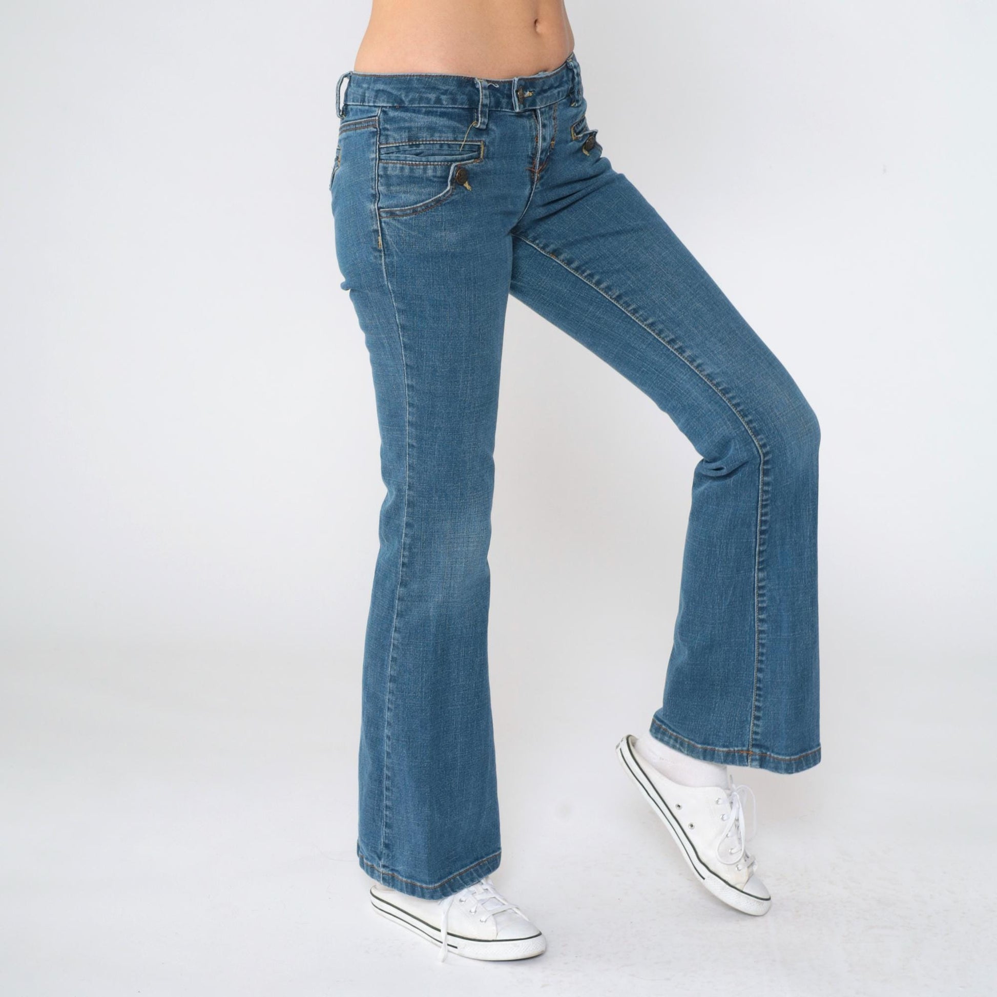 Y2K Jou Jou Royale Low Rise Flared Jeans Blue Denim Small 5/6