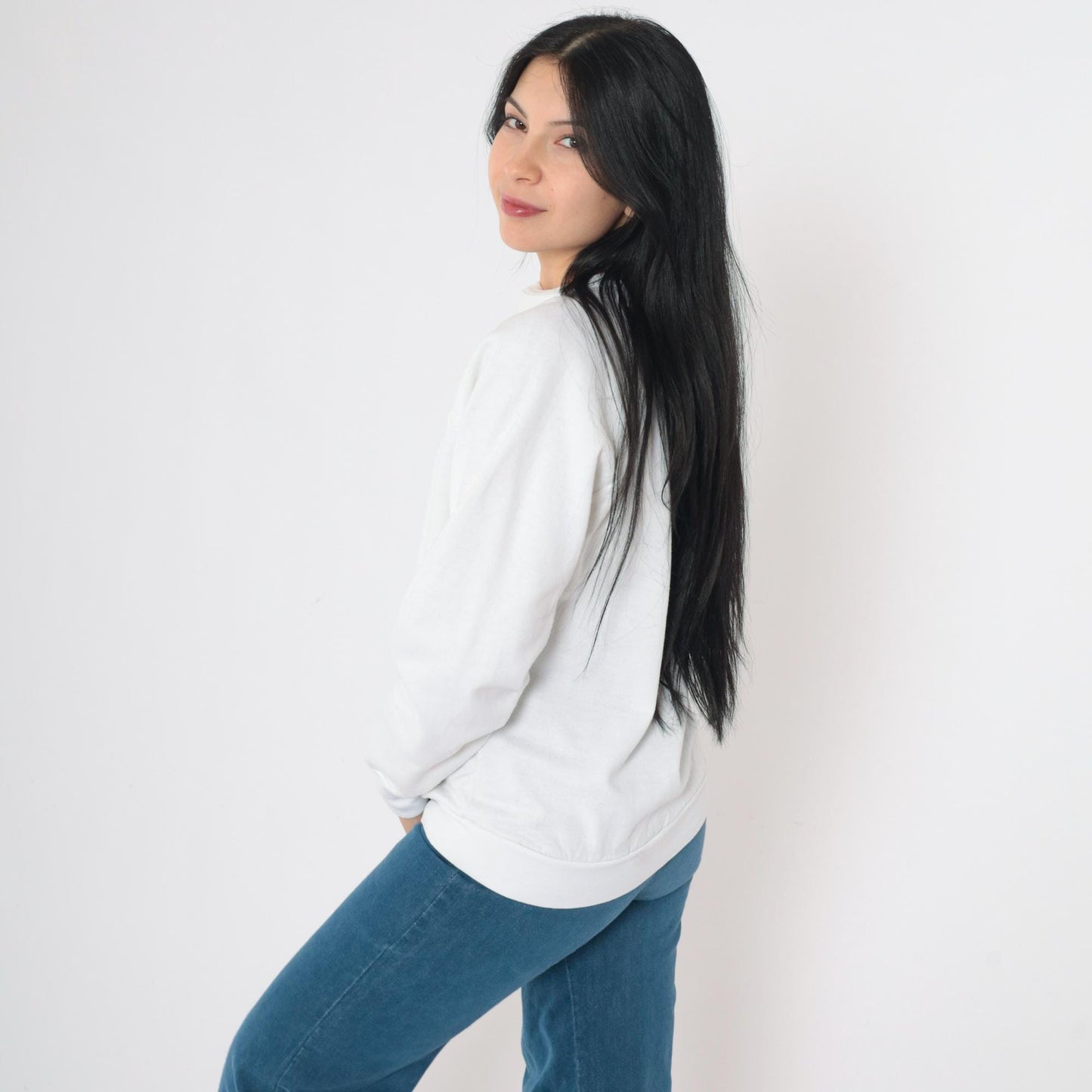 90s Badlands South Dakota Buffalo Sweatshirt White Crewneck Pullover Medium