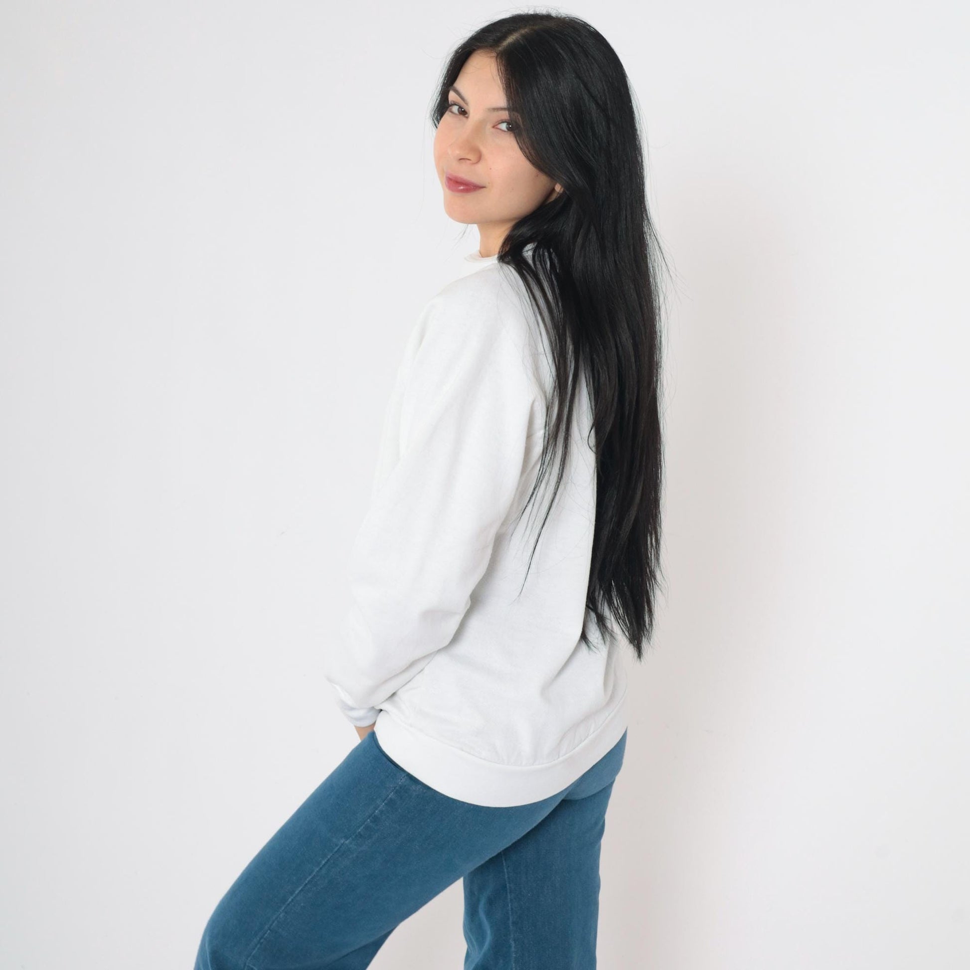 90s Badlands South Dakota Buffalo Sweatshirt White Crewneck Pullover Medium