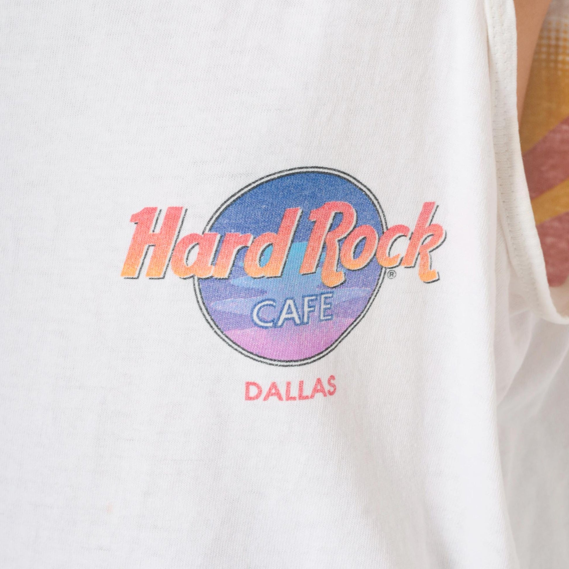 90s Hard Rock Cafe Dallas Texas Tank Top Sunset Graphic Cotton Medium