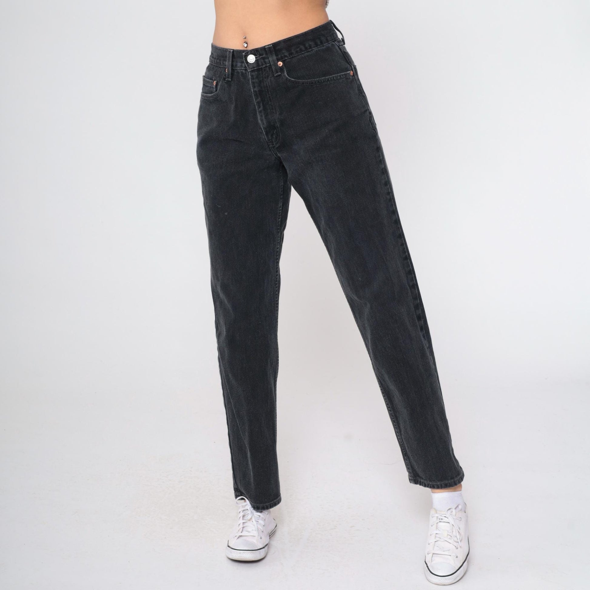 Y2K Levi's 550 Black Straight Leg Jeans High Rise Denim 31x32 Men's