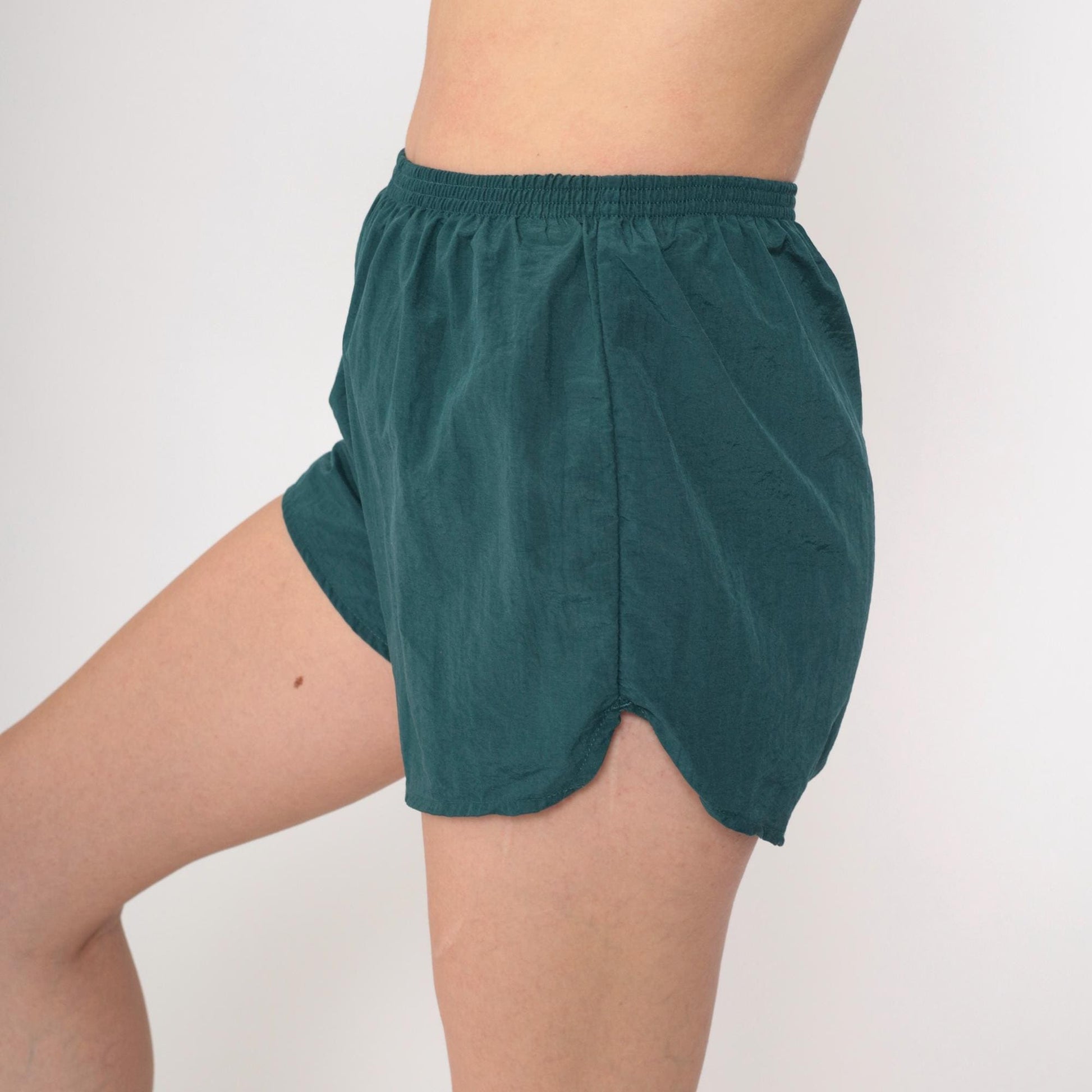 90s Pro Spirit Green Nylon Swim Shorts Elastic Waist Extra Small