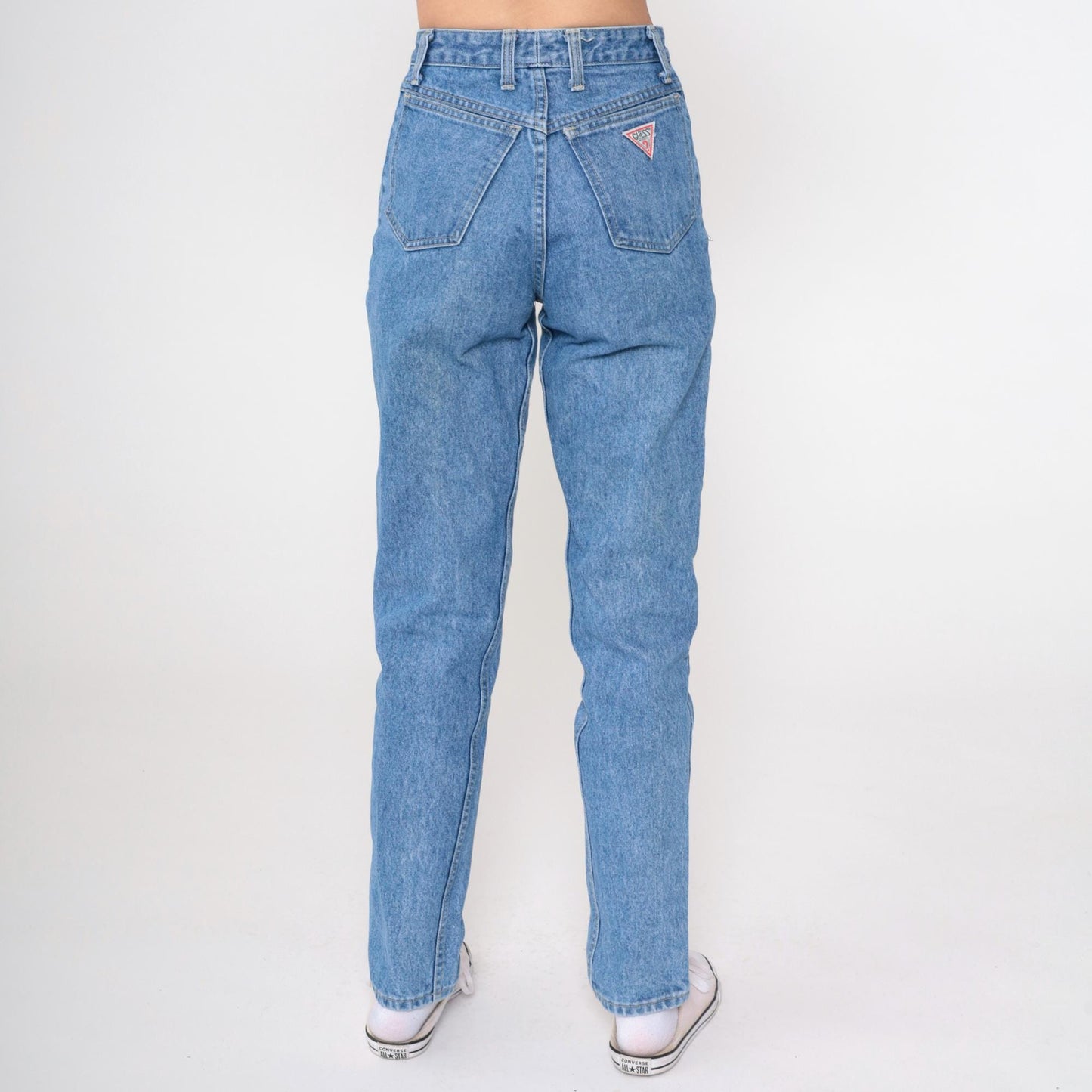 90s Guess High Waisted Tapered Jeans Blue Denim Small S