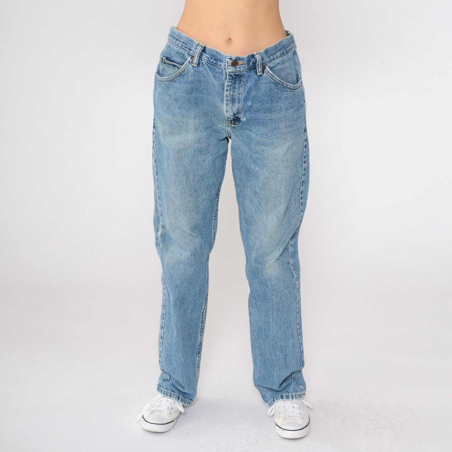 90s Lee High Waist Straight Leg Jeans Blue Denim Large