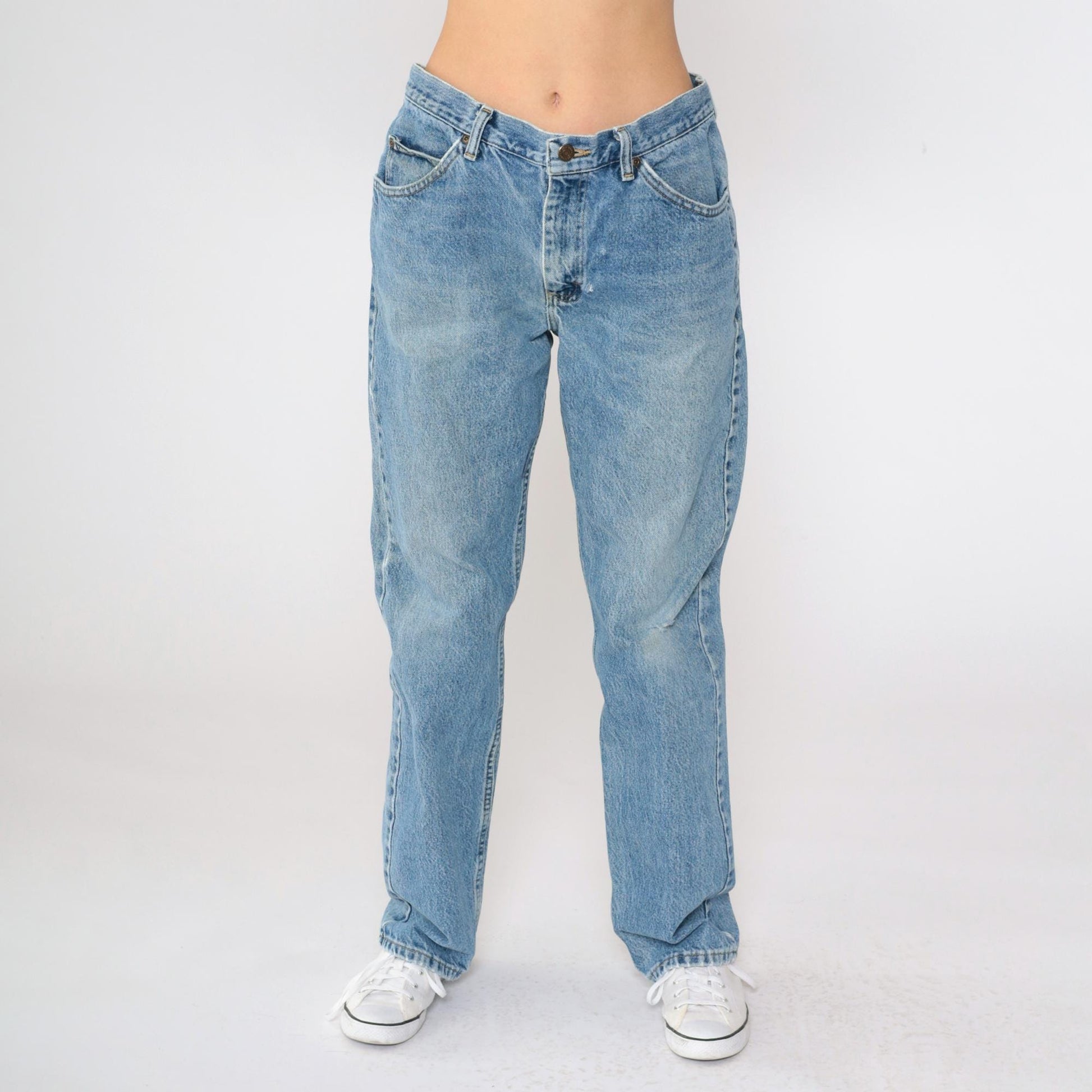 90s Lee High Waist Straight Leg Jeans Blue Denim Large