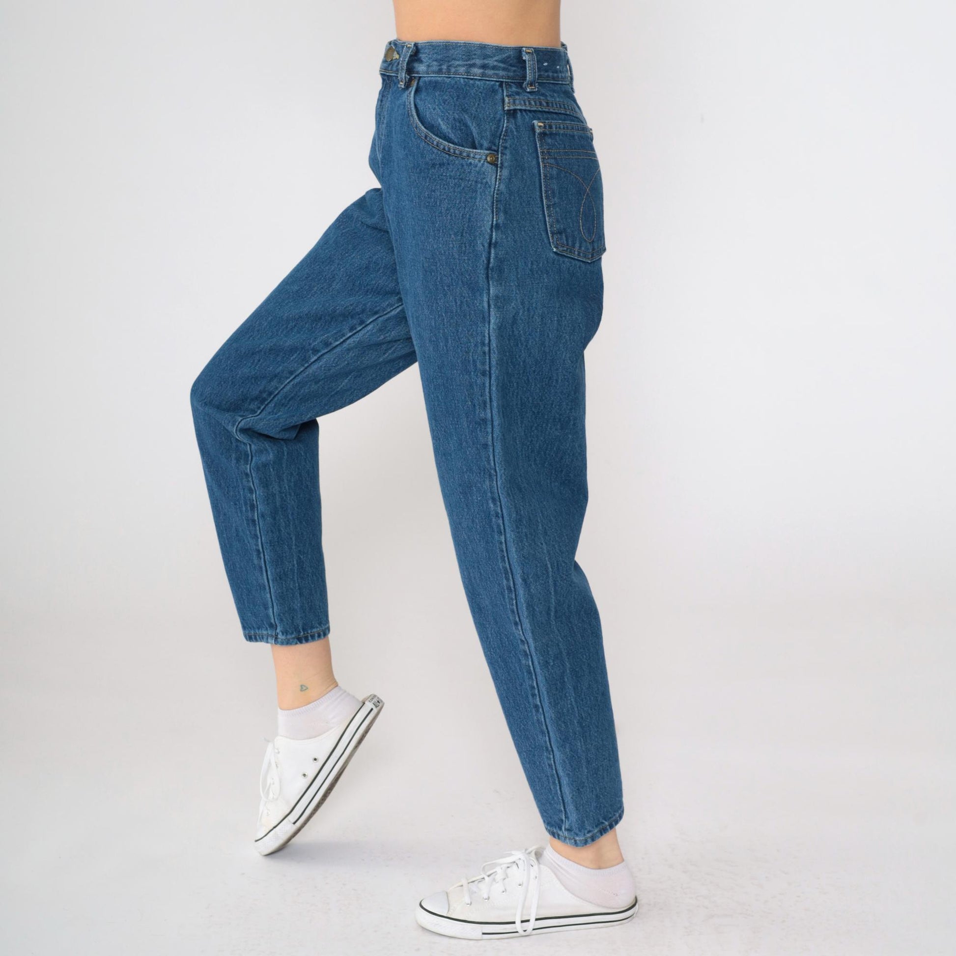90s Dillard's Drygoods Mom Jeans Blue Denim High Rise Tapered Small Short