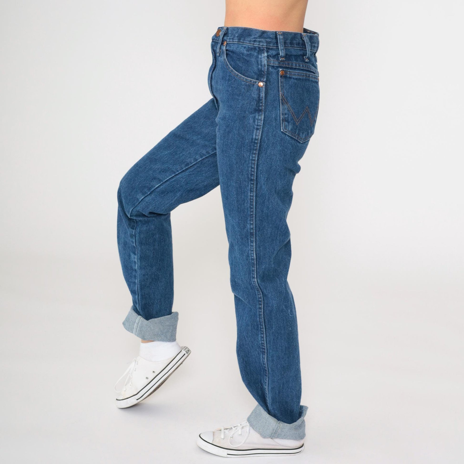90s Wrangler Straight Leg High Rise Jeans Blue Denim Men's 29x36