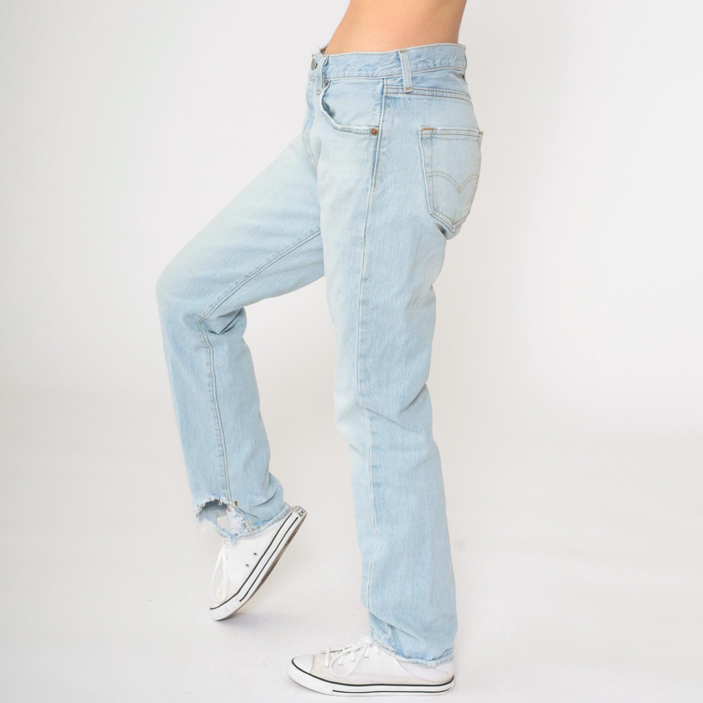 Levi's 501 Straight Leg Mid Rise Jeans Blue Denim 00s 30 x 32