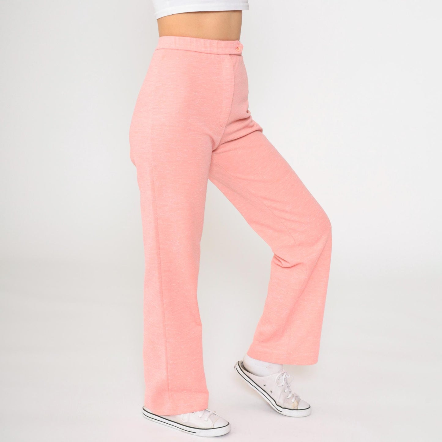 70s Center Stage Pink High-Rise Straight Leg Trousers Extra Small