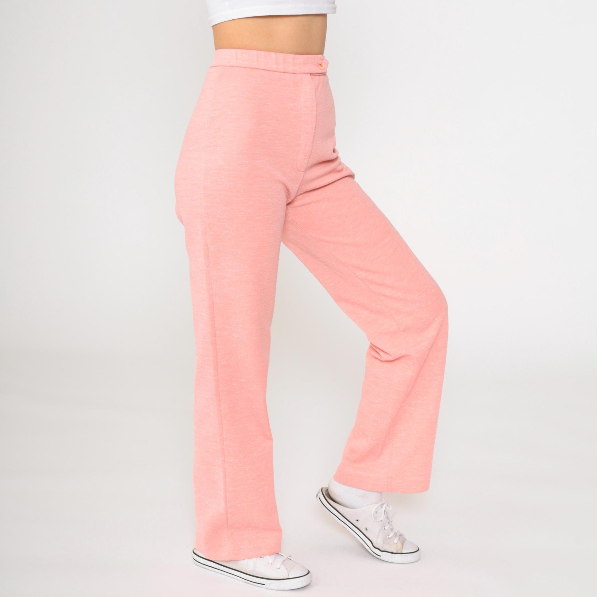 70s Center Stage Pink High-Rise Straight Leg Trousers Extra Small