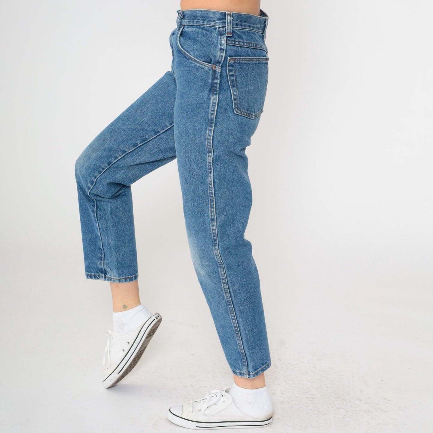 90s Toughskins High Rise Straight Leg Jeans Faded Blue Ankle XS