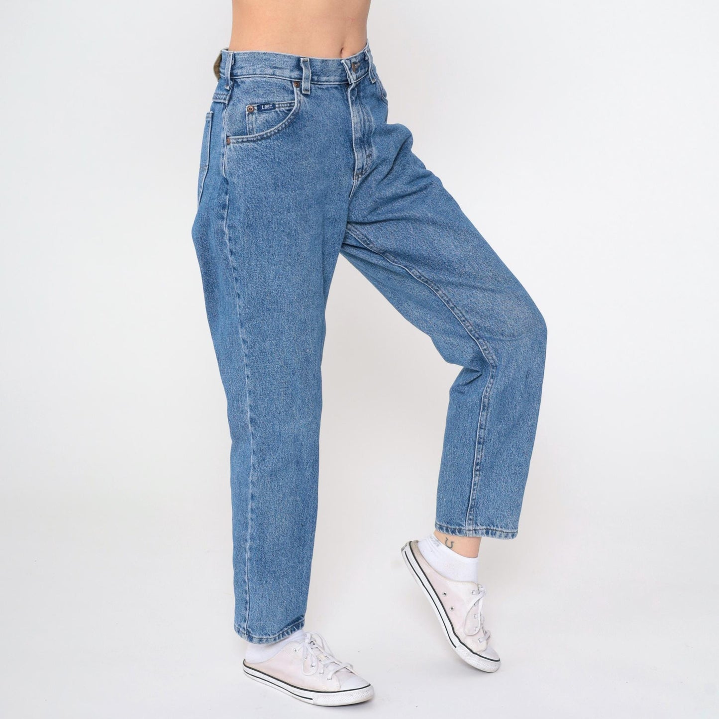 90s Lee High Waist Straight Leg Jeans Blue Denim Small