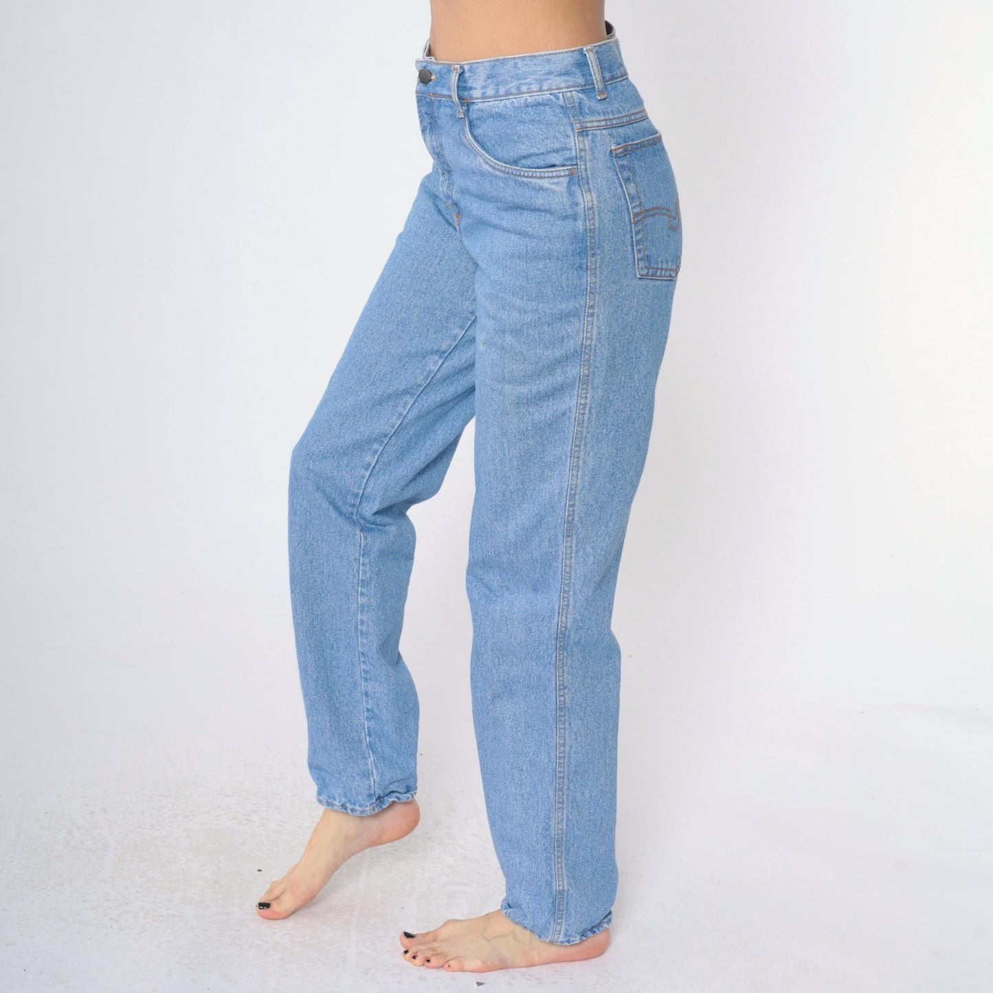 90s Gino Benotti High-Waist Straight-Leg Jeans Blue Denim Size 30