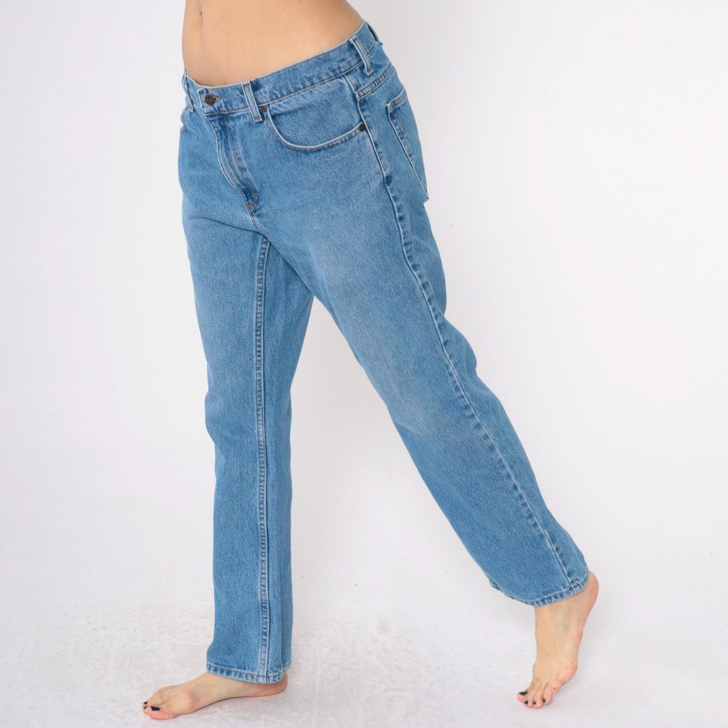 90s L.L. Bean Straight Leg Jeans High Rise Blue Denim 34x29