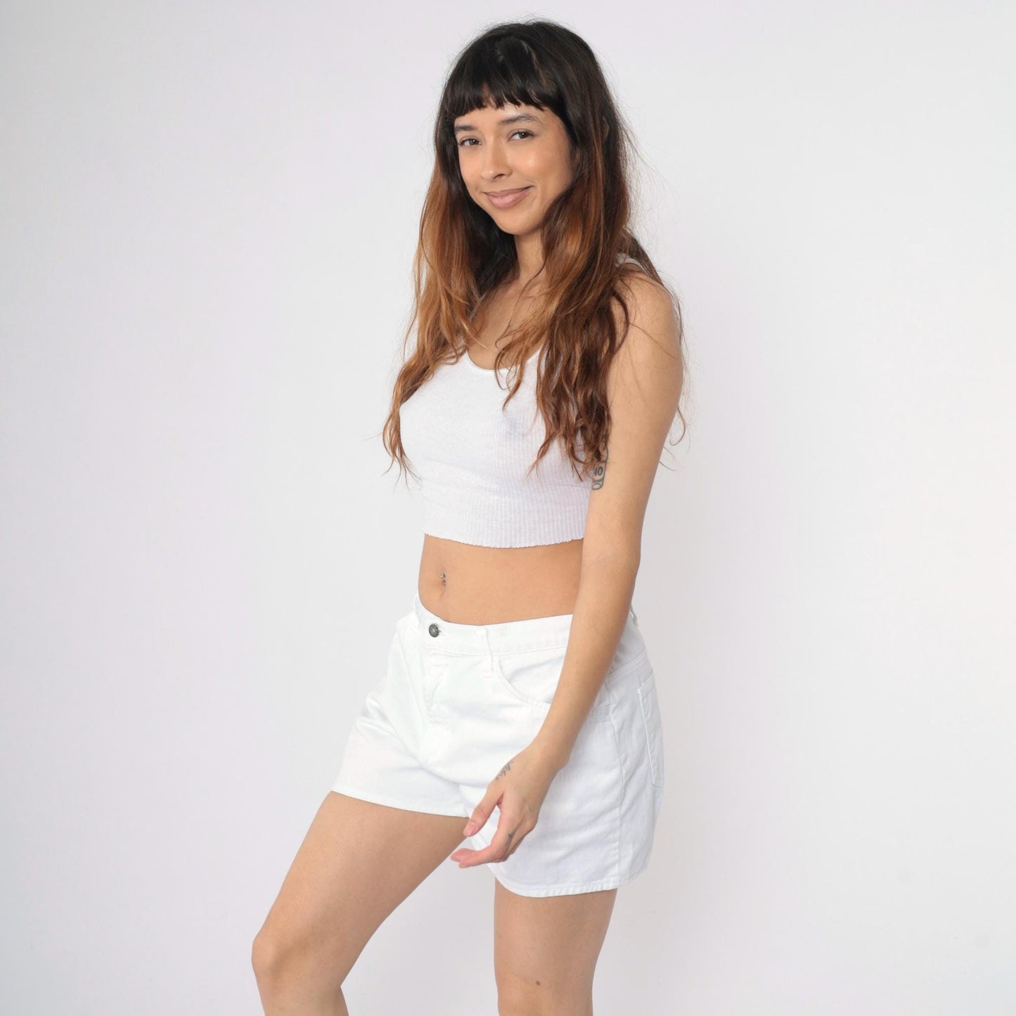 90s Levi's White Denim Shorts High Rise Jean Shorts Large L