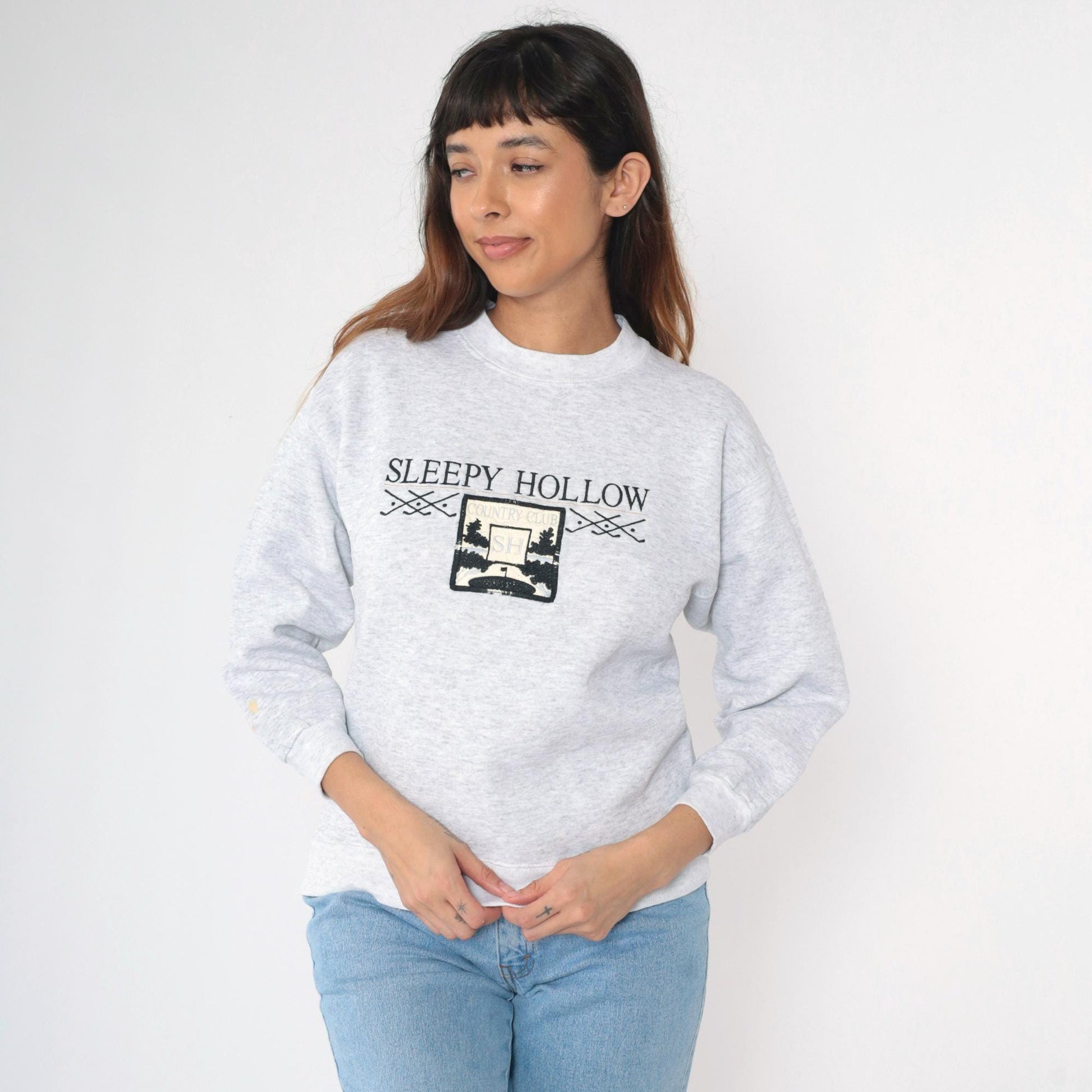 90s Sleepy Hollow Country Club Sweatshirt Embroidered Golf Crewneck Small