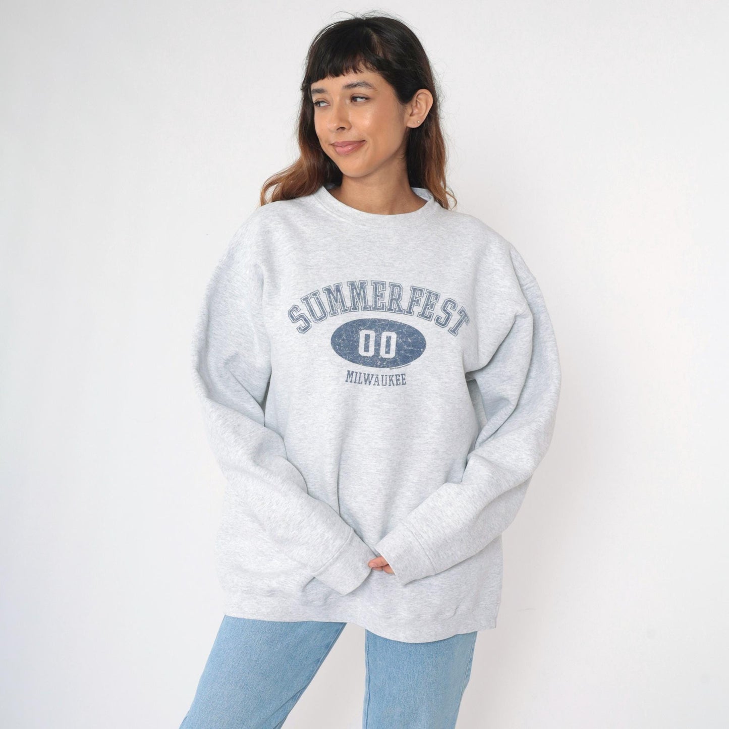 2000 Summerfest Milwaukee Music Festival Sweatshirt Grey Graphic XXL