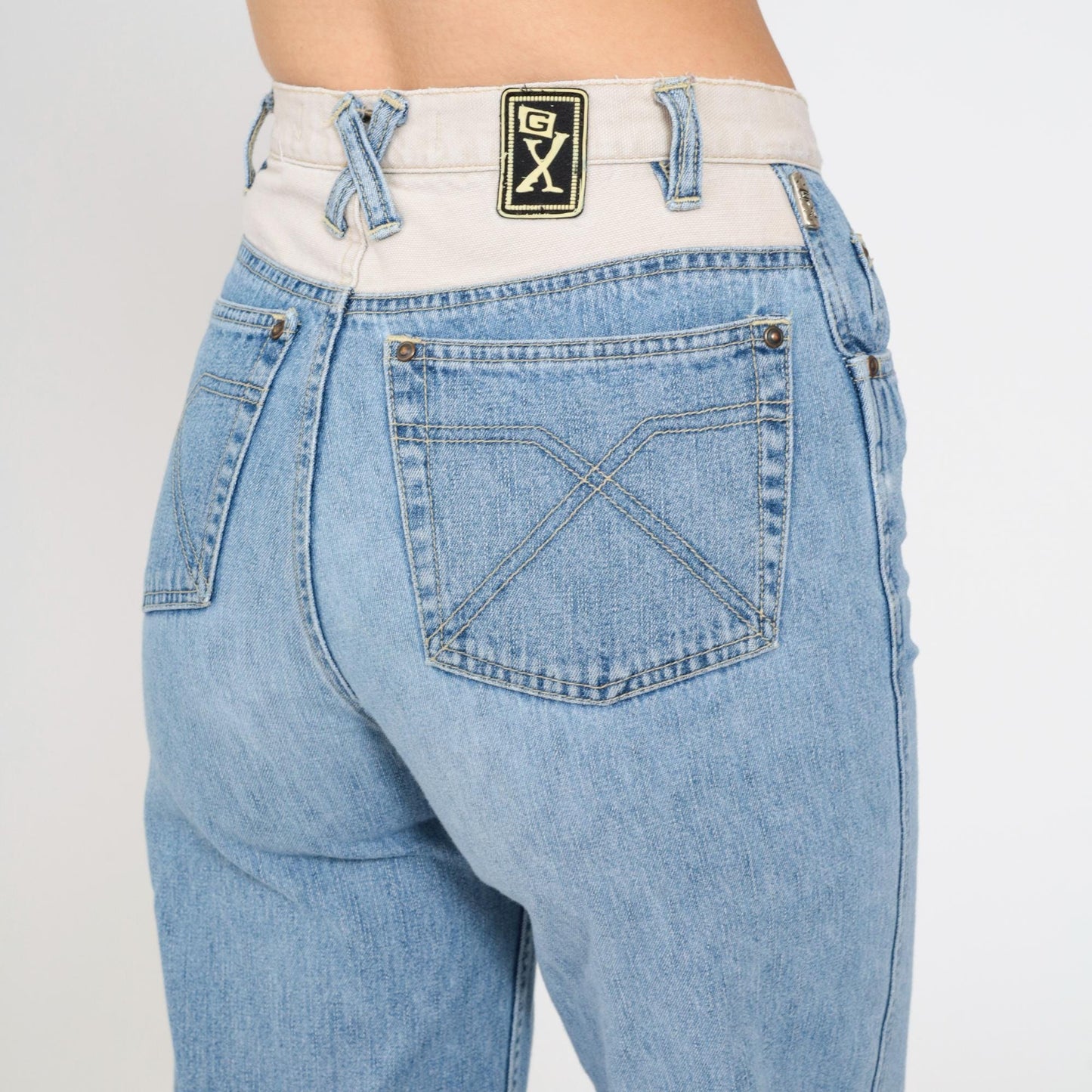 90s GX Gwen Stefani High Rise Straight Leg Jeans Blue Eyelet Youth 12