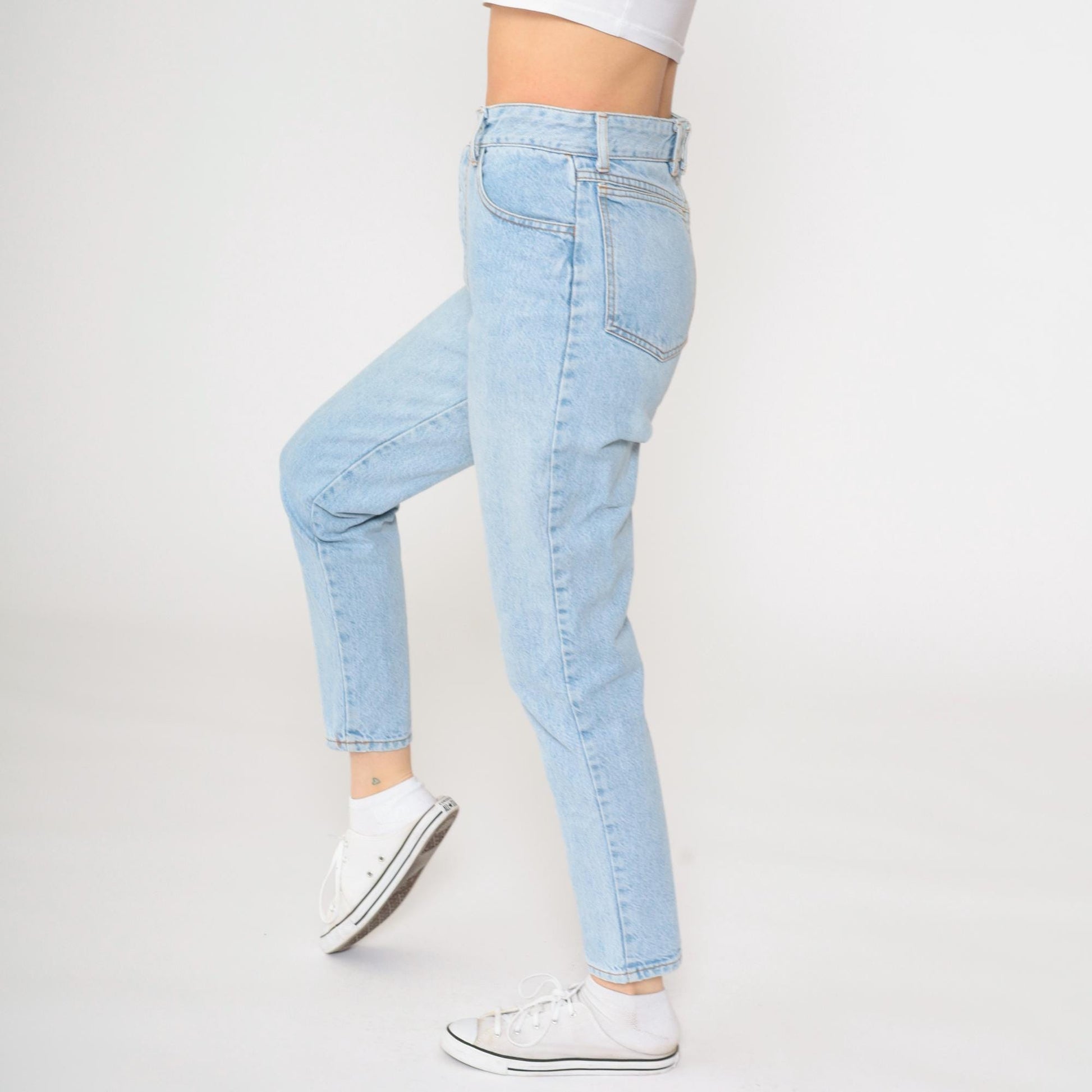 90s Bongo High-Waisted Mom Jeans Light Wash Skinny Denim Extra Small