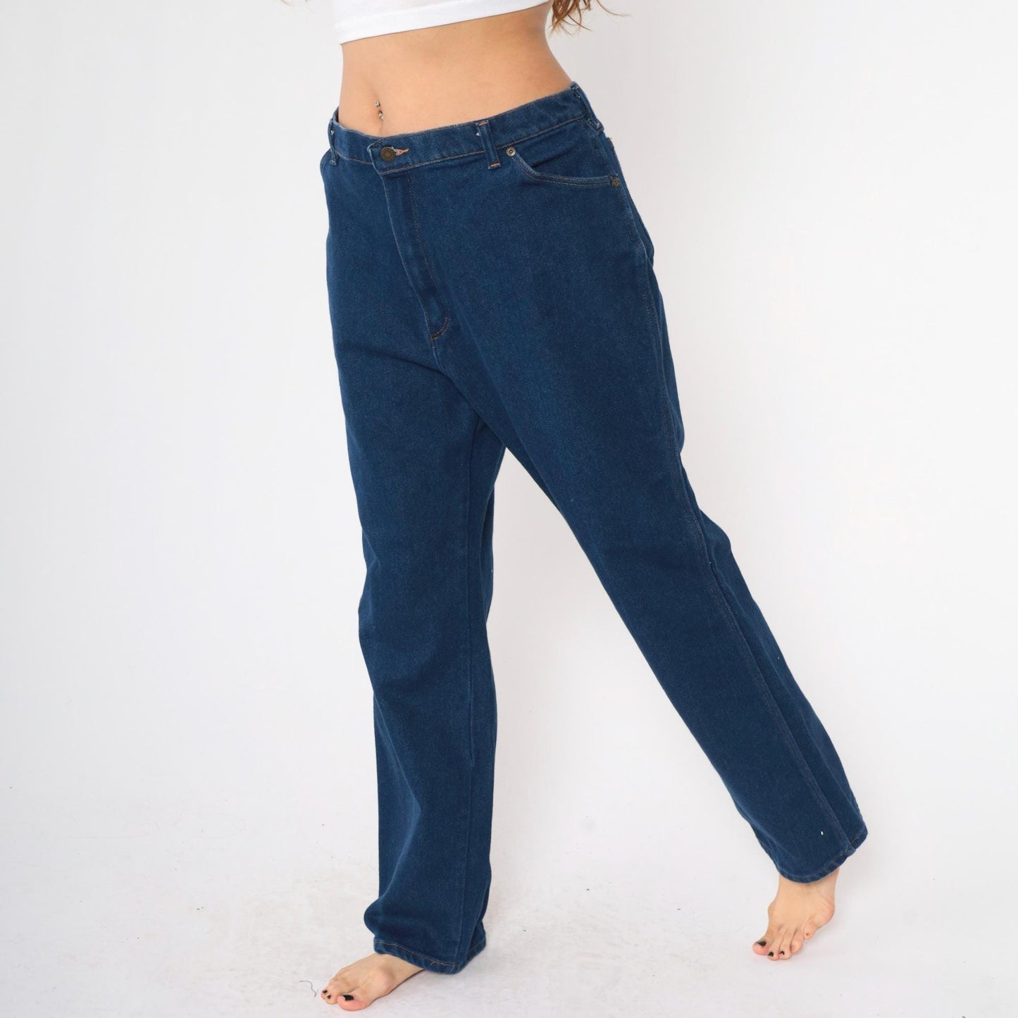 80s Wrangler Dark Wash Straight Leg High Waist Jeans Extra Large