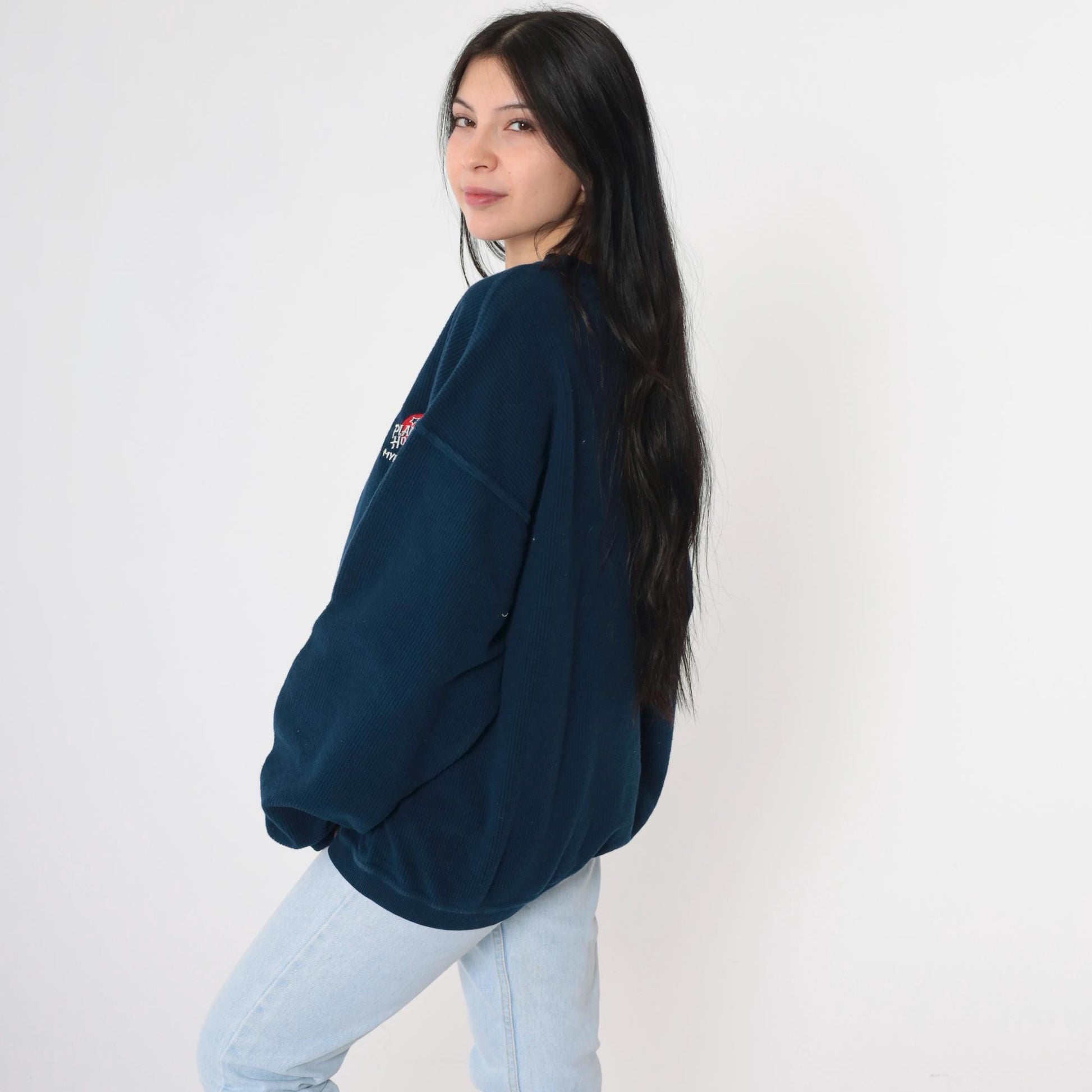 90s Planet Hollywood Myrtle Beach Sweatshirt Navy Cotton Crewneck Small
