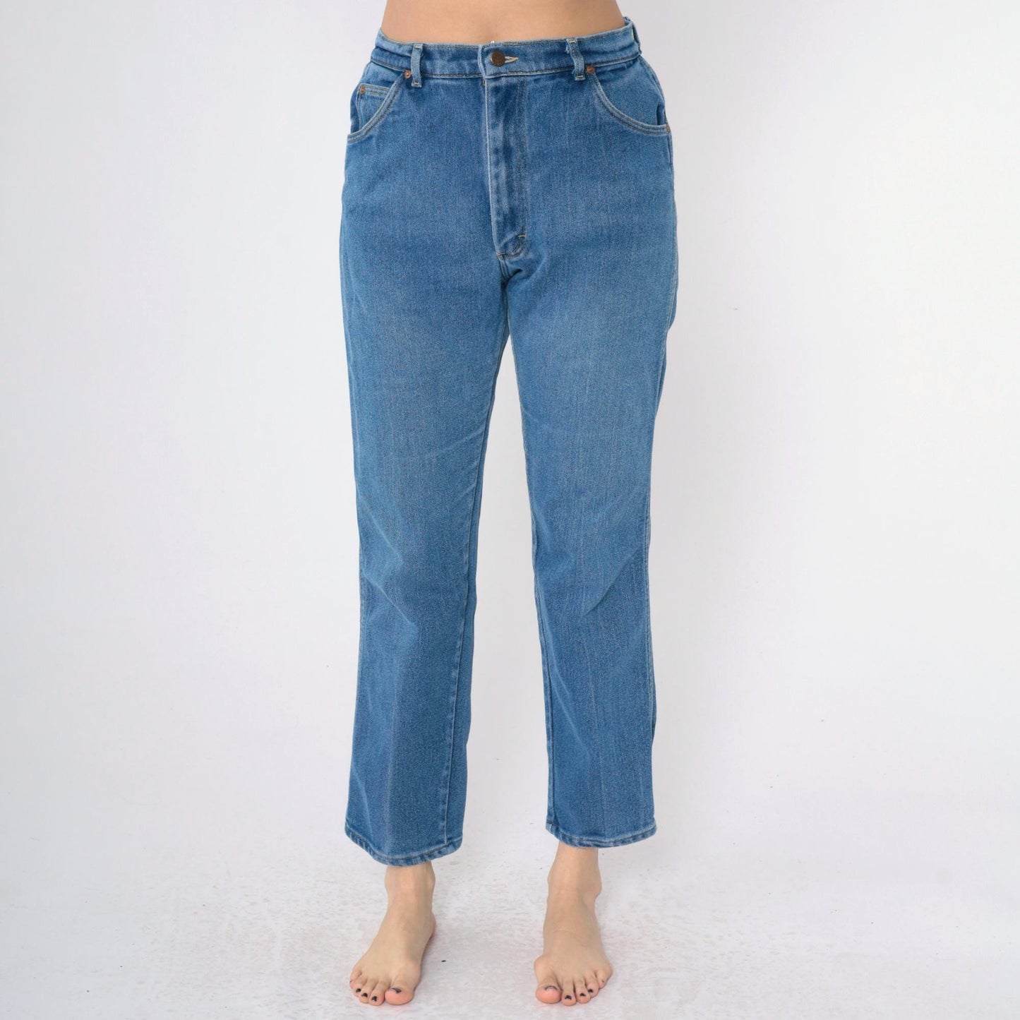 90s Lee High Waisted Straight Leg Jeans Blue Denim Medium