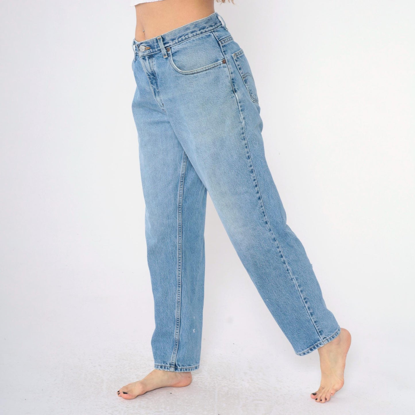 90s Levi's 560 High Waist Tapered Jeans Blue Denim Men's 32x32