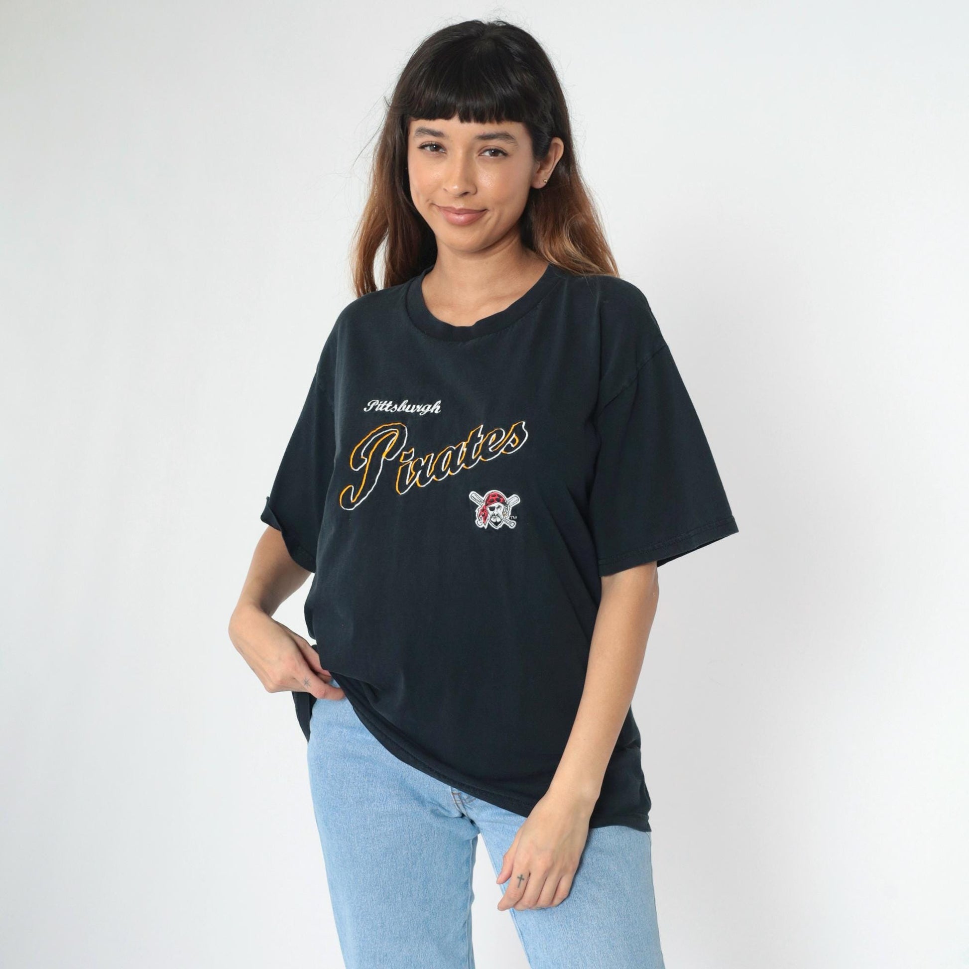 90s Pittsburgh Pirates Lee Sport Embroidered Baseball T-Shirt Large