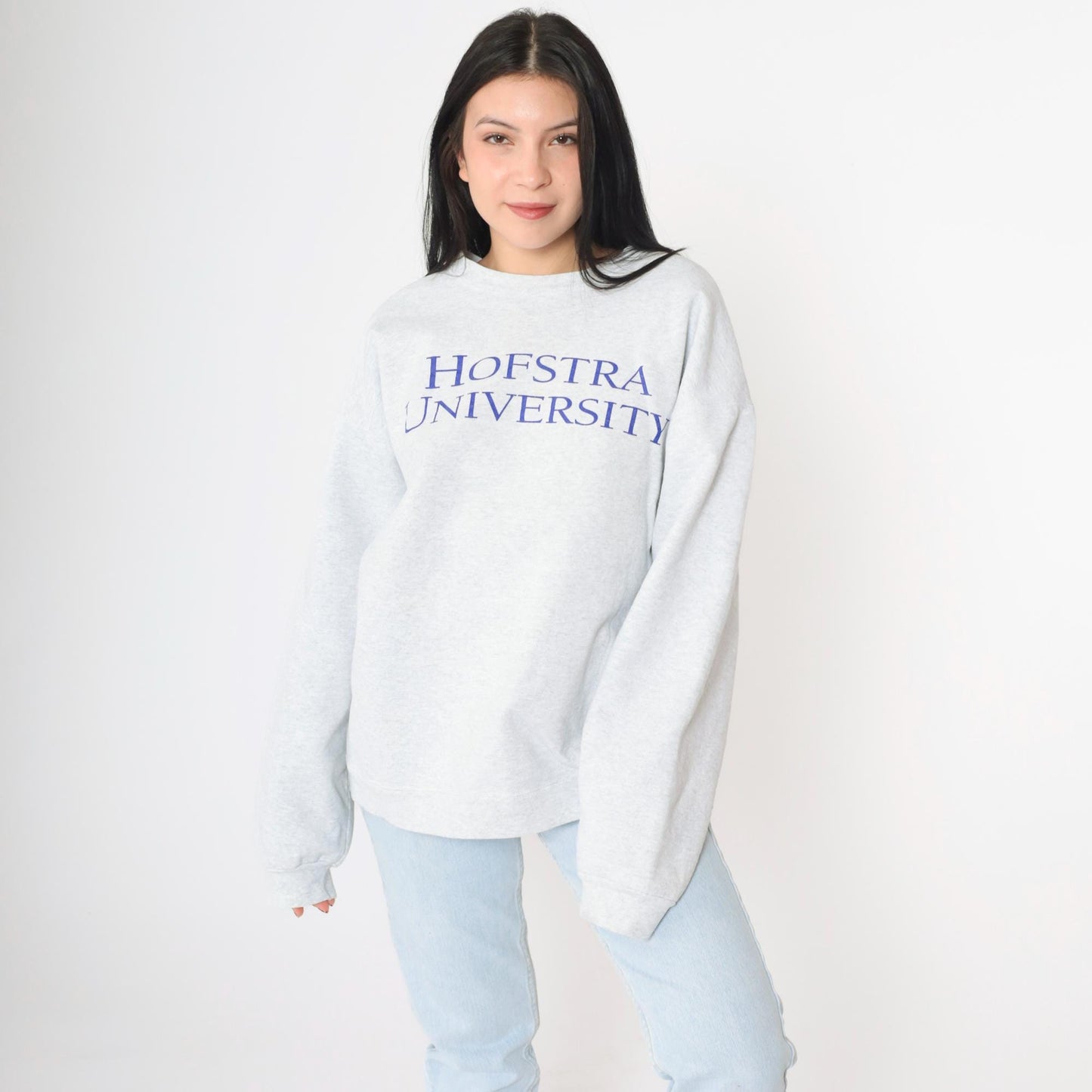 90s Hofstra University Heather Grey Crewneck Sweatshirt Extra Large XL