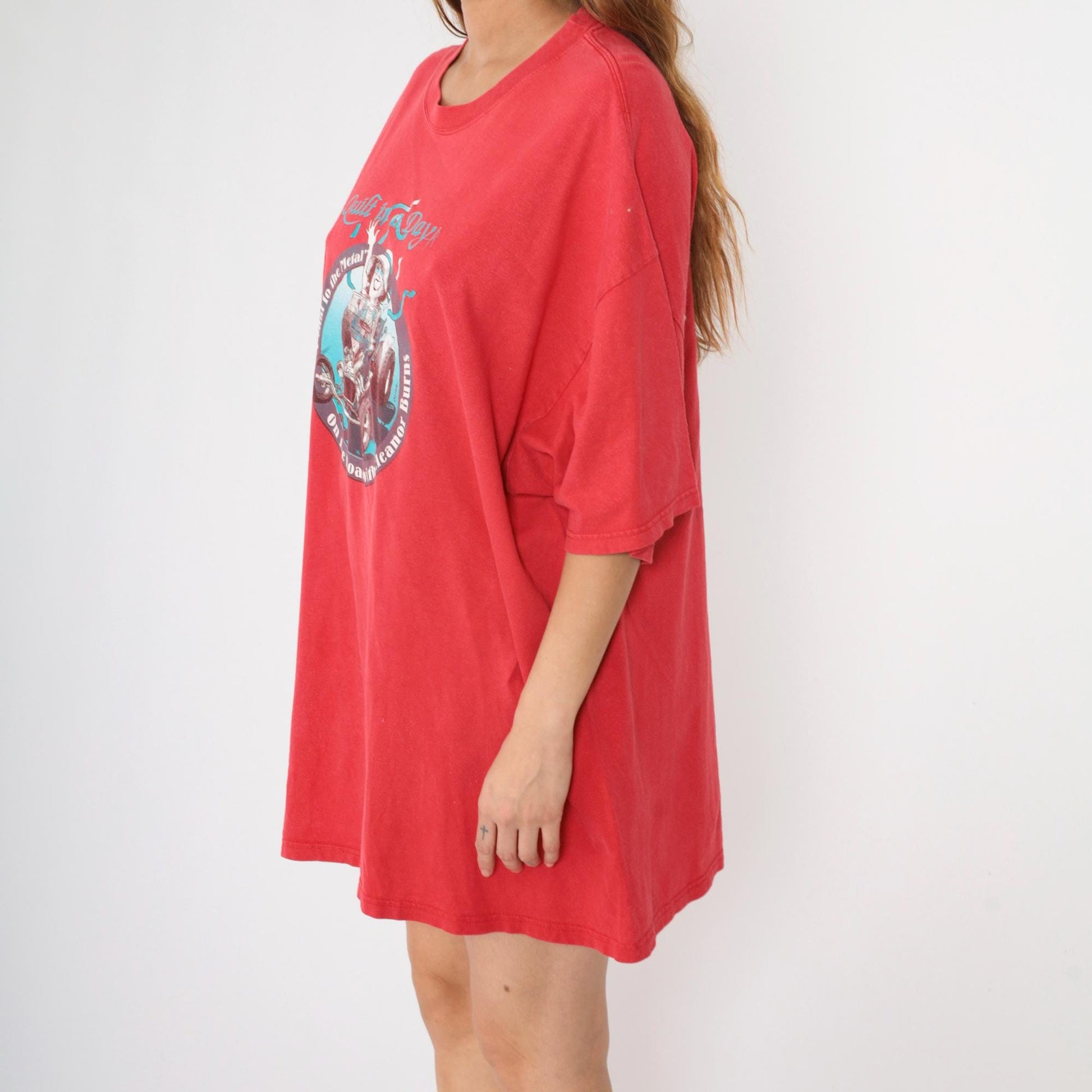 Y2K Eleanor Burns Quilt In A Day Graphic T-Shirt Dress Red Hot Rod XXL