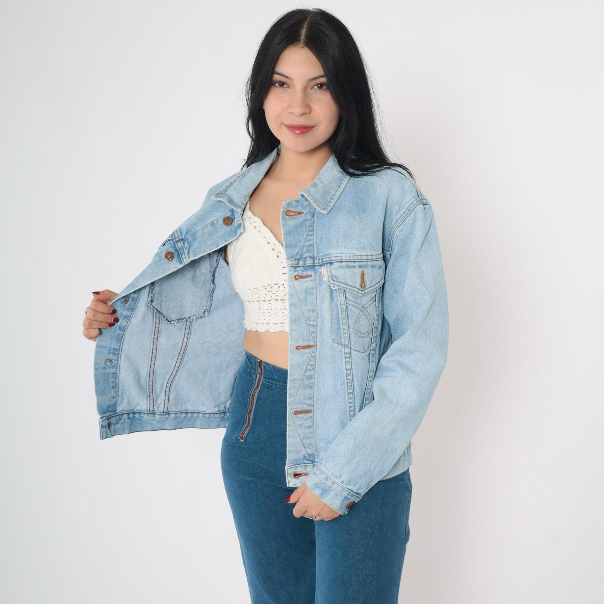 80s Beaver Jeans Light Wash Denim Jacket Men's Medium M