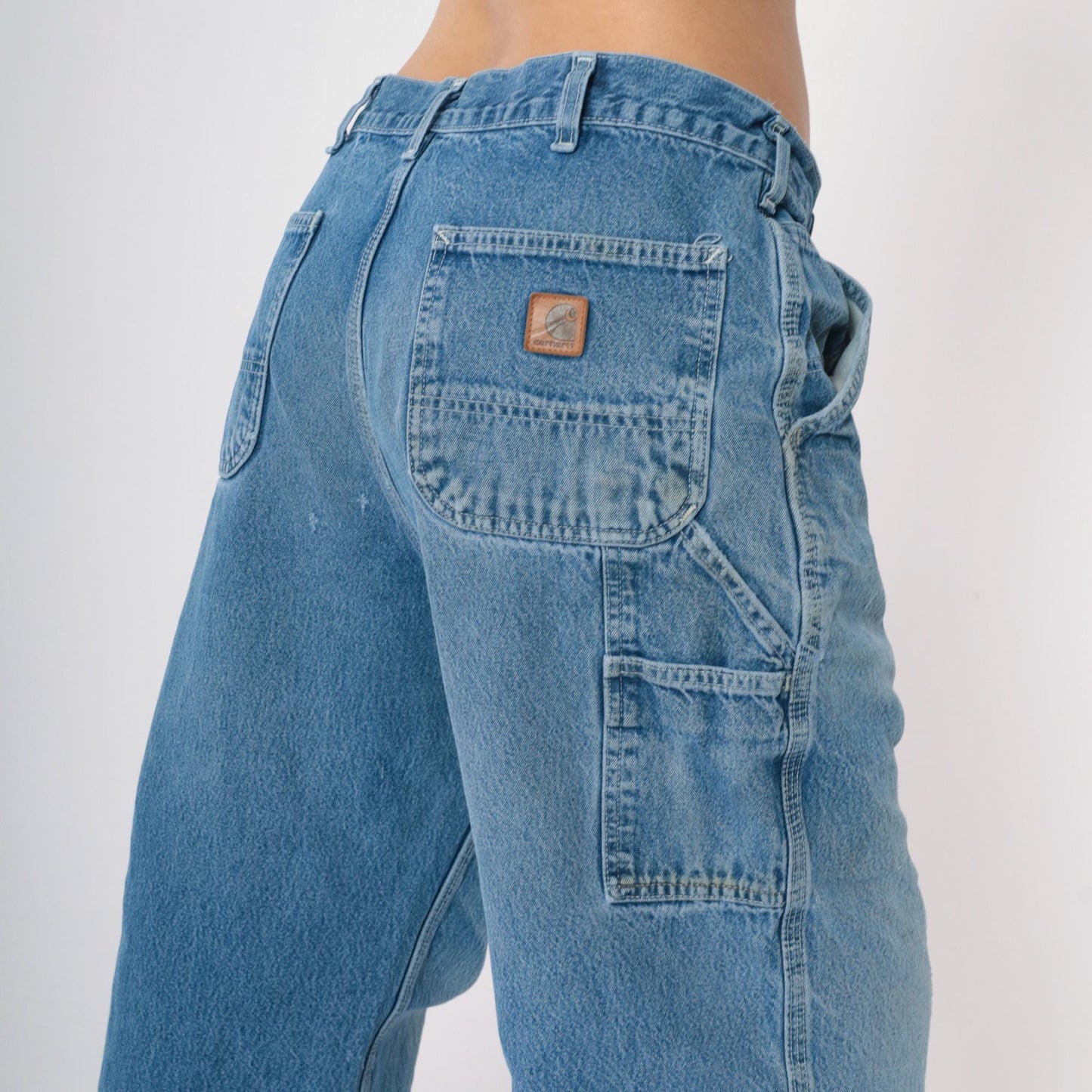 Y2K Carhartt Jeans Men's 36x32 High Waisted Straight Leg Denim Cargo Distressed