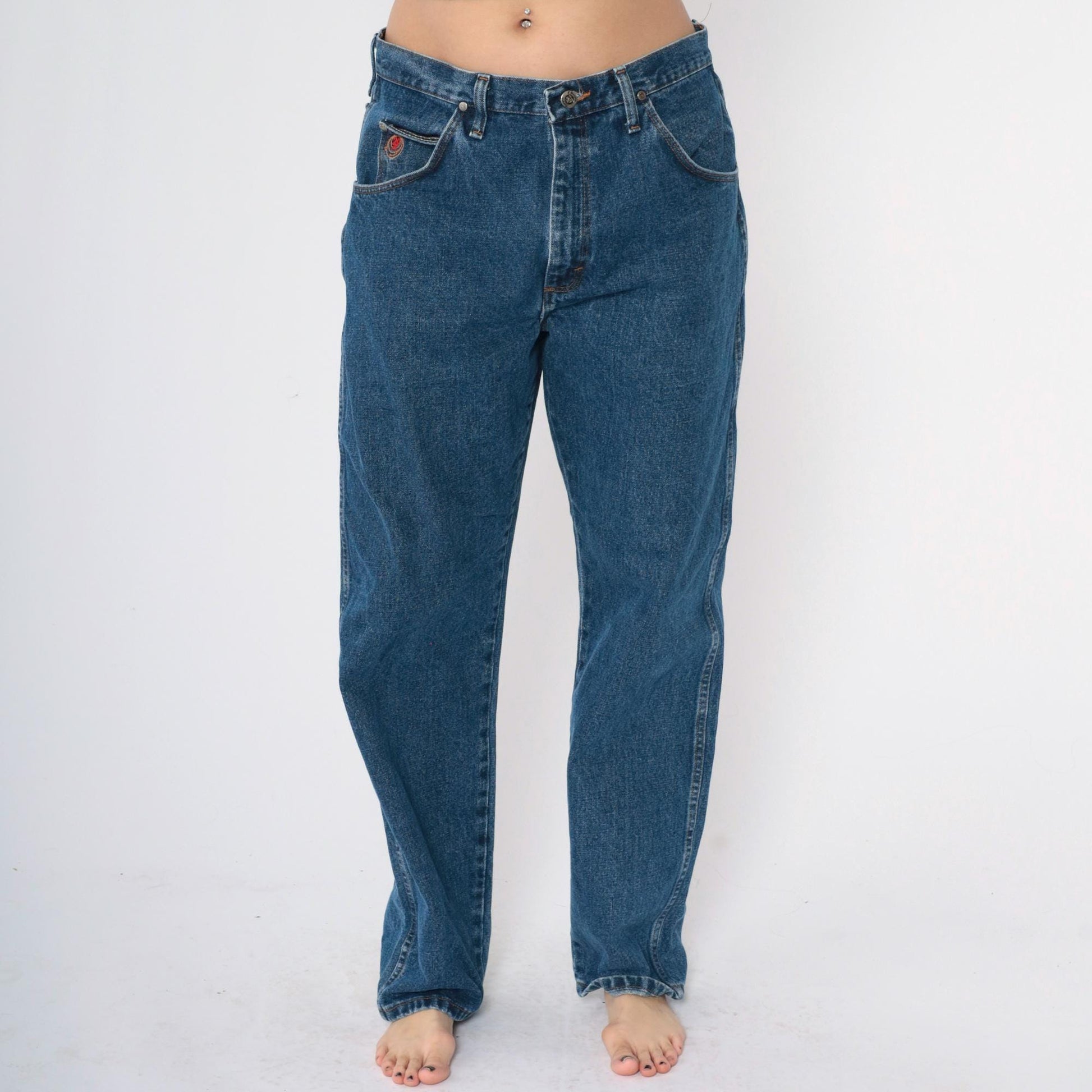 Y2K Twenty X High Waist Straight Leg Blue Denim Jeans Men's 34/35 x 32