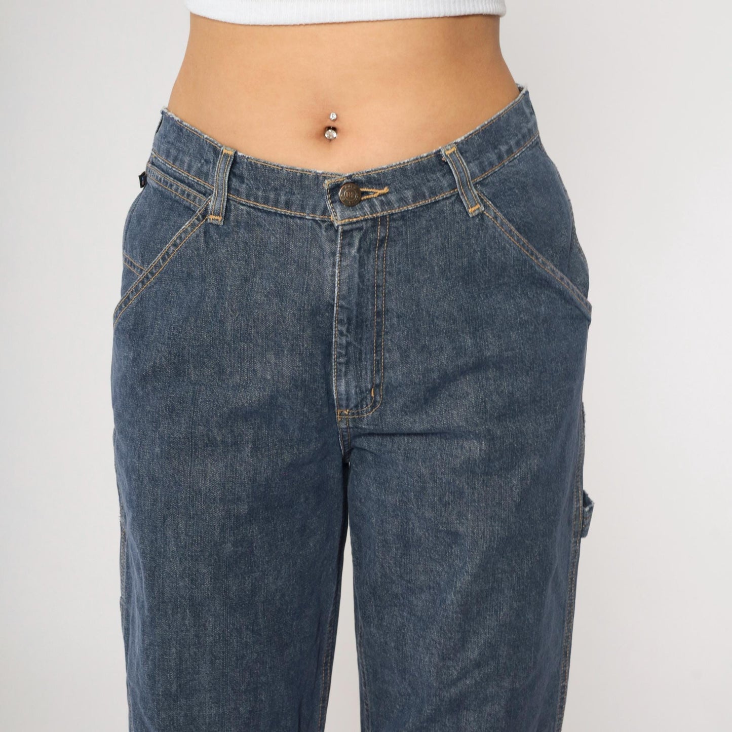 90s Ralph Lauren Polo Carpenter Jeans Dark Wash High Rise Wide Leg Size 10