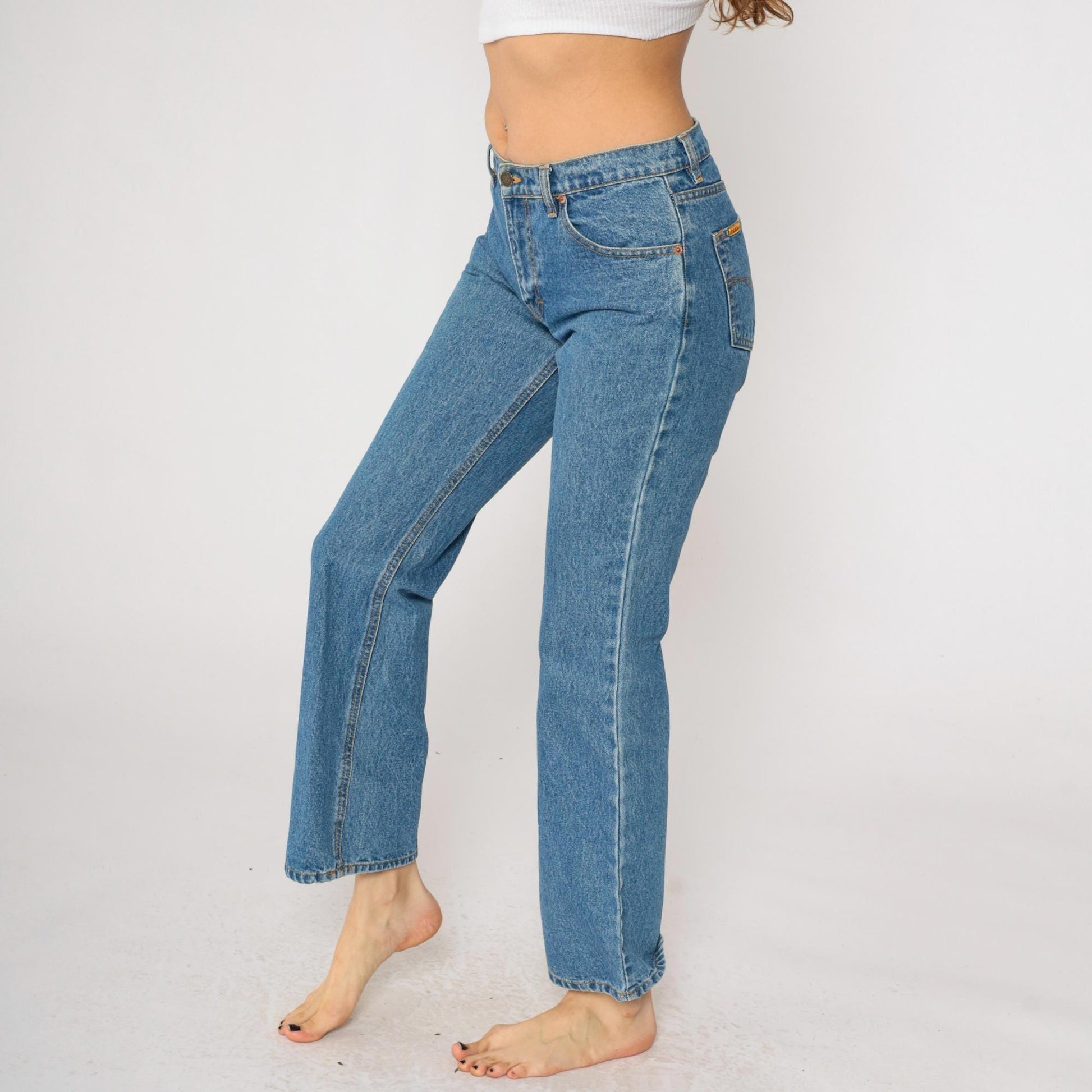90s Jordache Bootcut Jeans Blue High Rise Cotton Denim Small 28