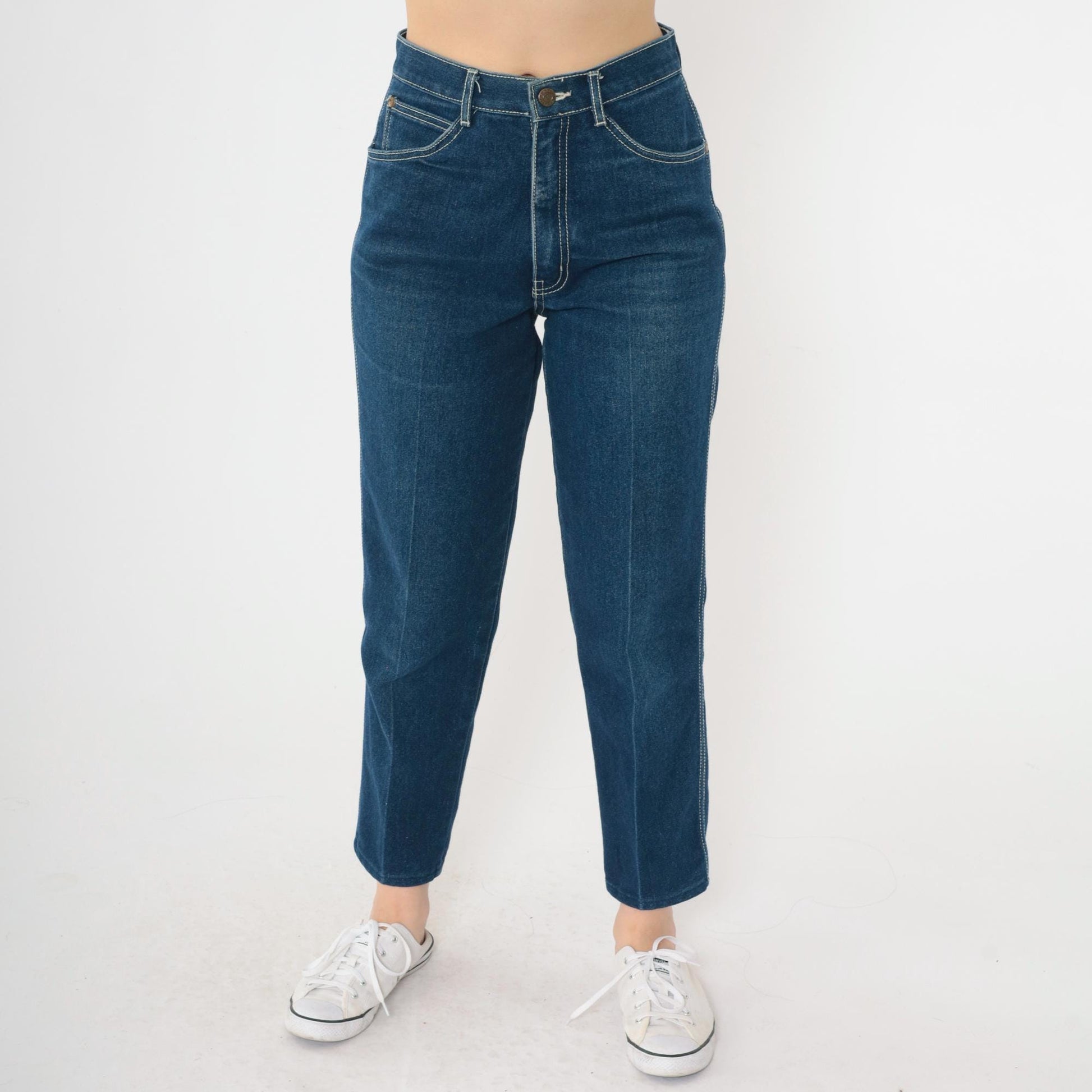 80s Tommy's Dark Wash High-Waist Straight Ankle Jeans Small S