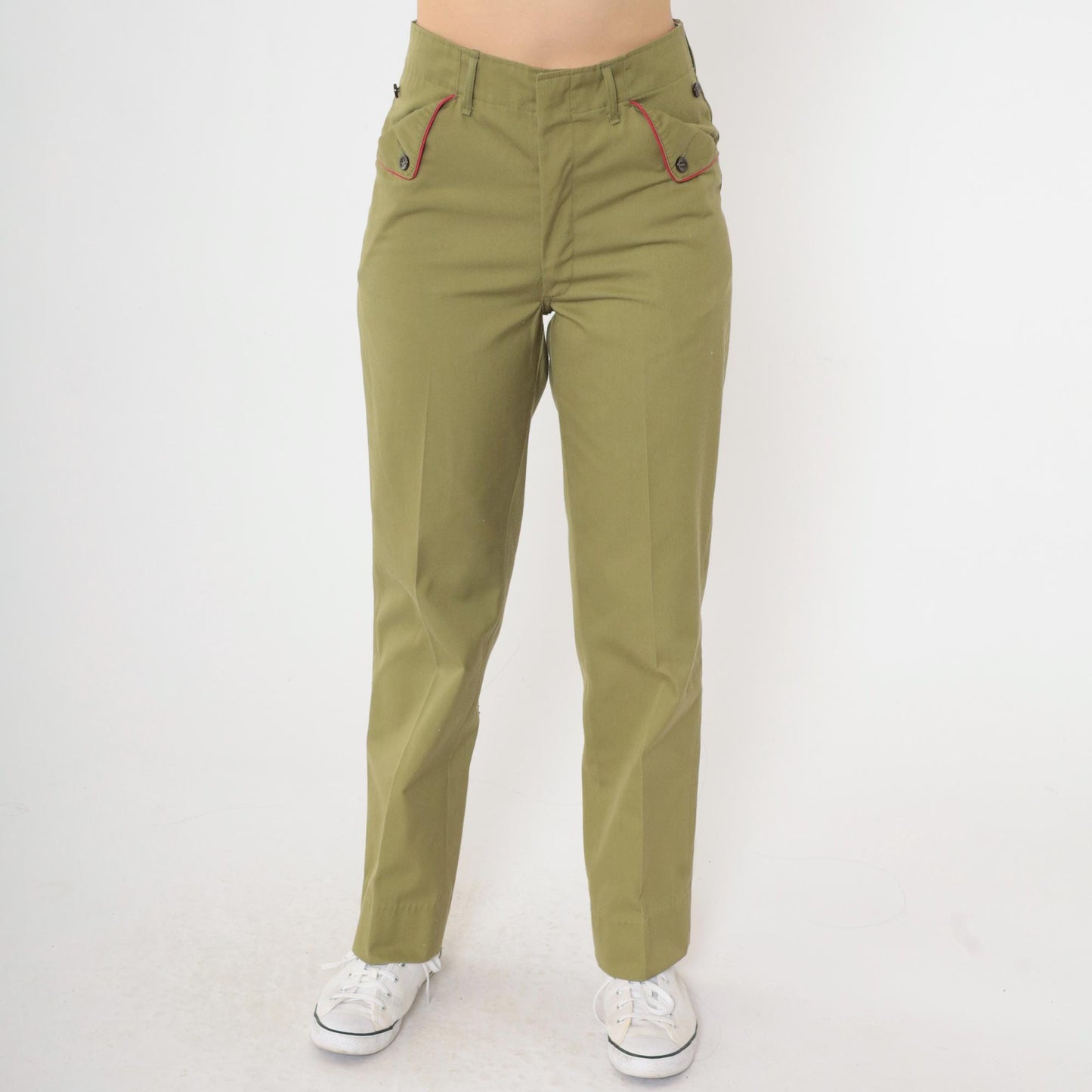 60s Boy Scouts of America Uniform Pants Olive Green High Waist Small