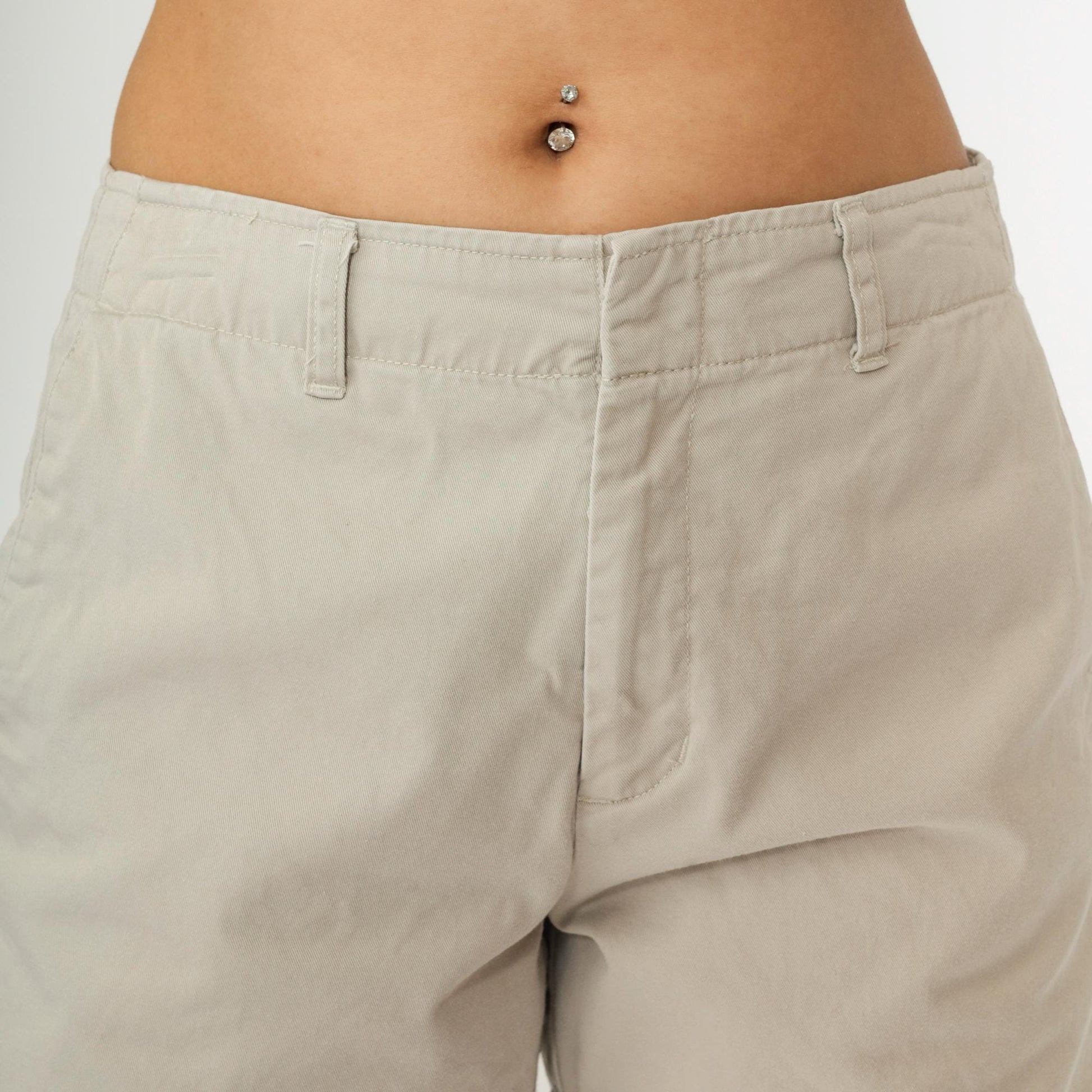 Calvin Klein Jeans Khaki Chino Shorts Mid Rise Cotton Beige Size 8