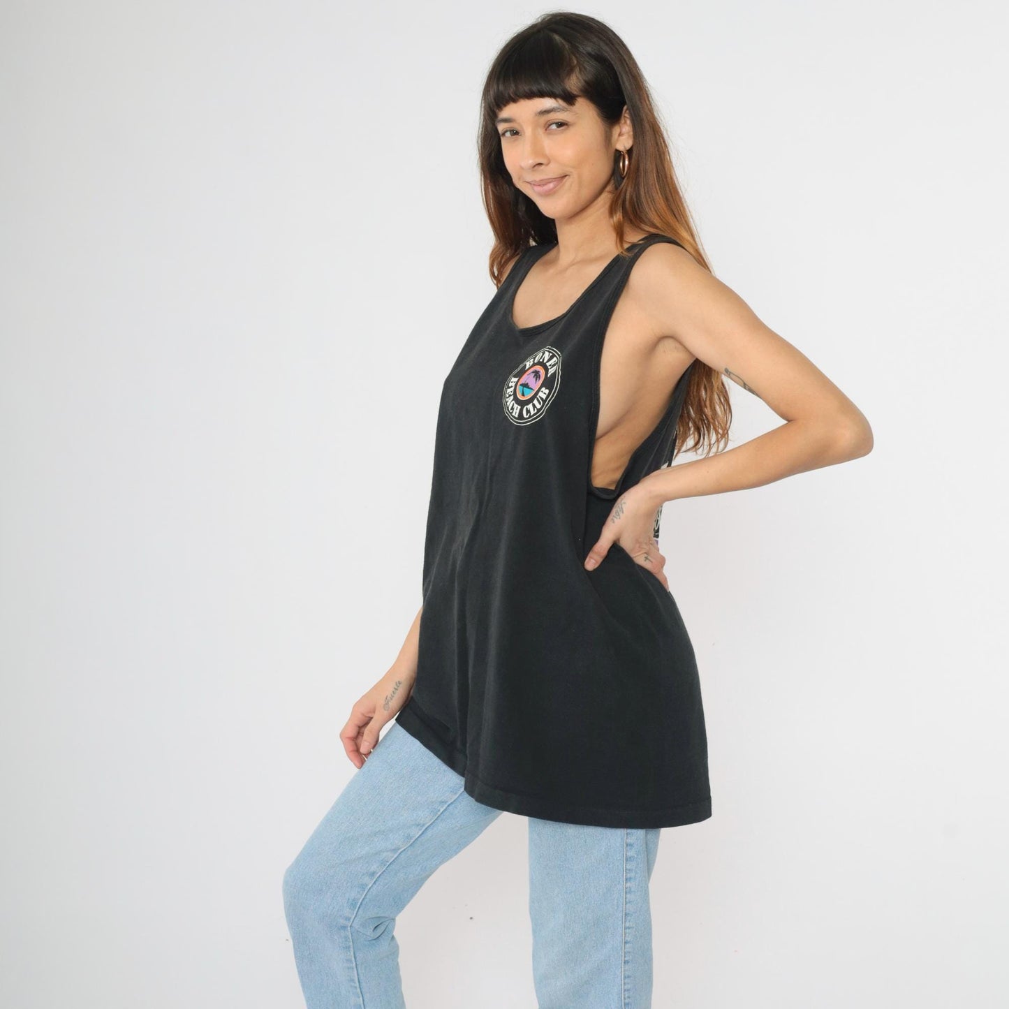 90s Brandmeier's Boner Beach Club Tank Top Chicago Loop FM 98 Black XXL